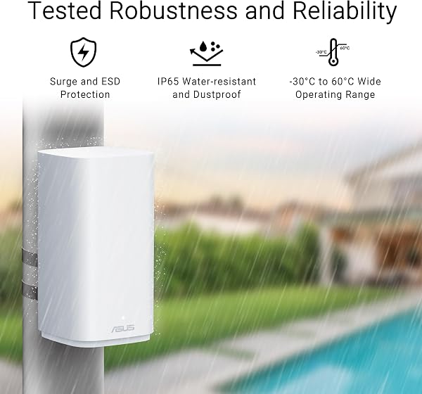 ASUS ZenWiFi BD4 Outdoor Dual-band WiFi 7 Mesh, 3600 Mbps, 2530 sq.ft (1pk), Dual 2.5G Ports, Security & Parental Controls, Smart Home Master SSIDs, Weatherproof, 802.3at PoE+, Wall and Pole mount - 5