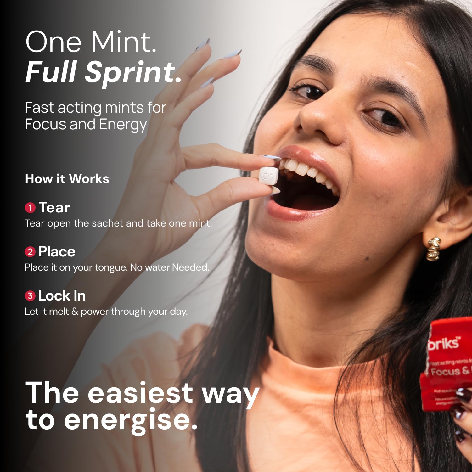 Briks Focus & Energy Mints | Fast-Acting Energy, Focus, and Cognitive Support | Natural Caffeine + L-Theanine + Vit B6 & B12 | No Added Sugar | 48 mints — Amazon image 2