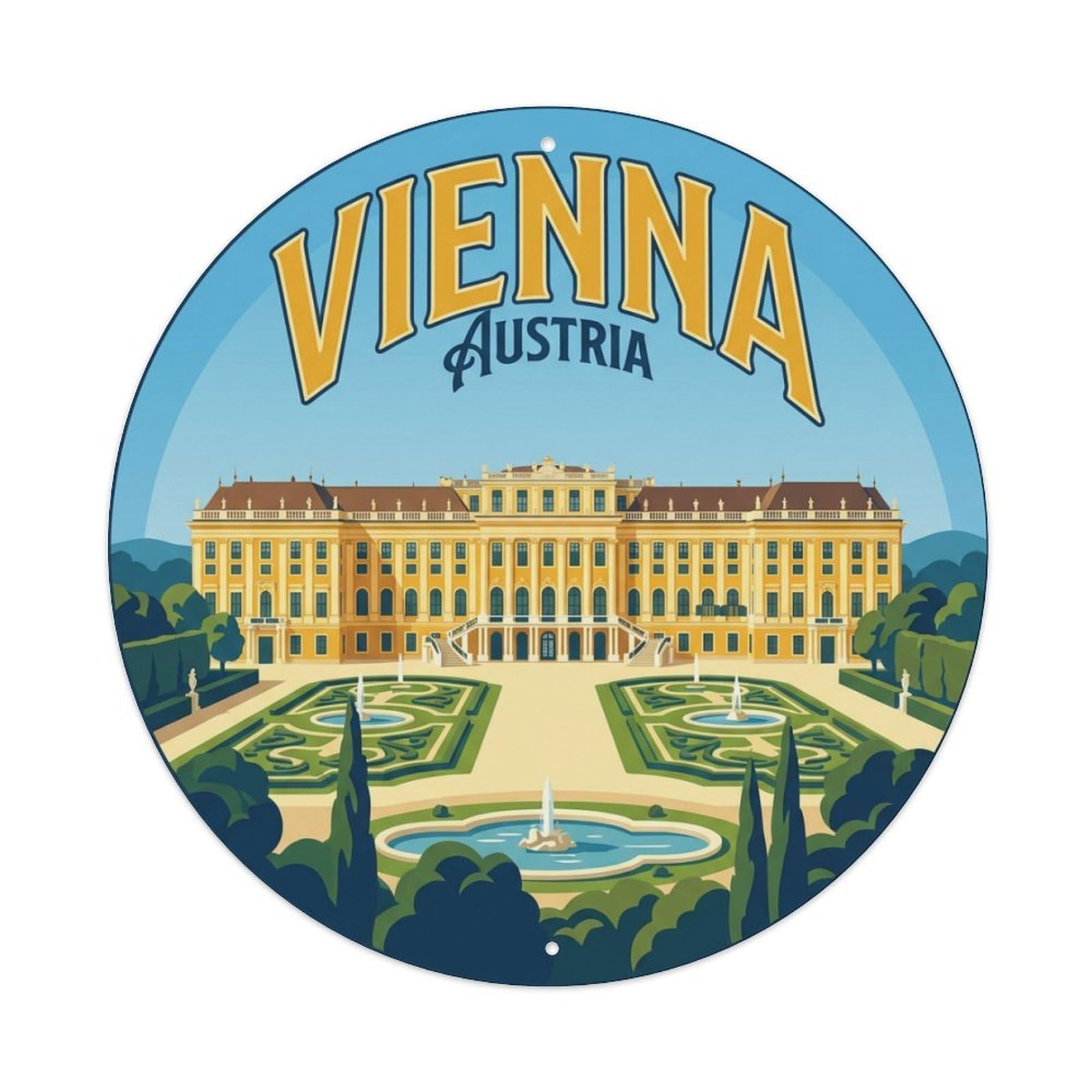 Galvaxio Style Vintage Travel Austria Vienna Metal Tin Sign