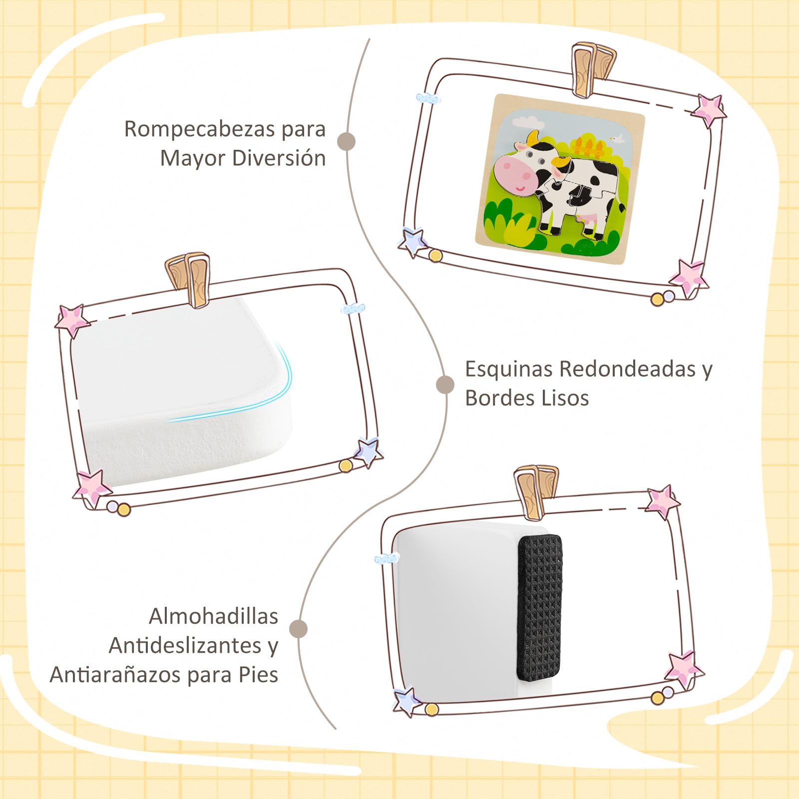 GOPLUS Juego de Mesa y 2 Sillas Infantil 3 en 1, Grupo de Asientos y Escritorio con Amplio Tablero para Niños, Mueble Infantil con 2 Cajas de Almacenamiento, Capacidad Carga 50KG (Natural)
