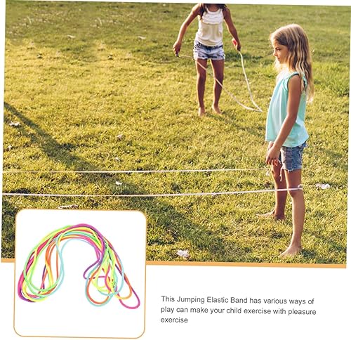 Miniatura 9 de HEALLILY 2Pcs Jump Rope Rubber Skipping Rope Elastic Fitness for Outdoor Exercise Coordination Training