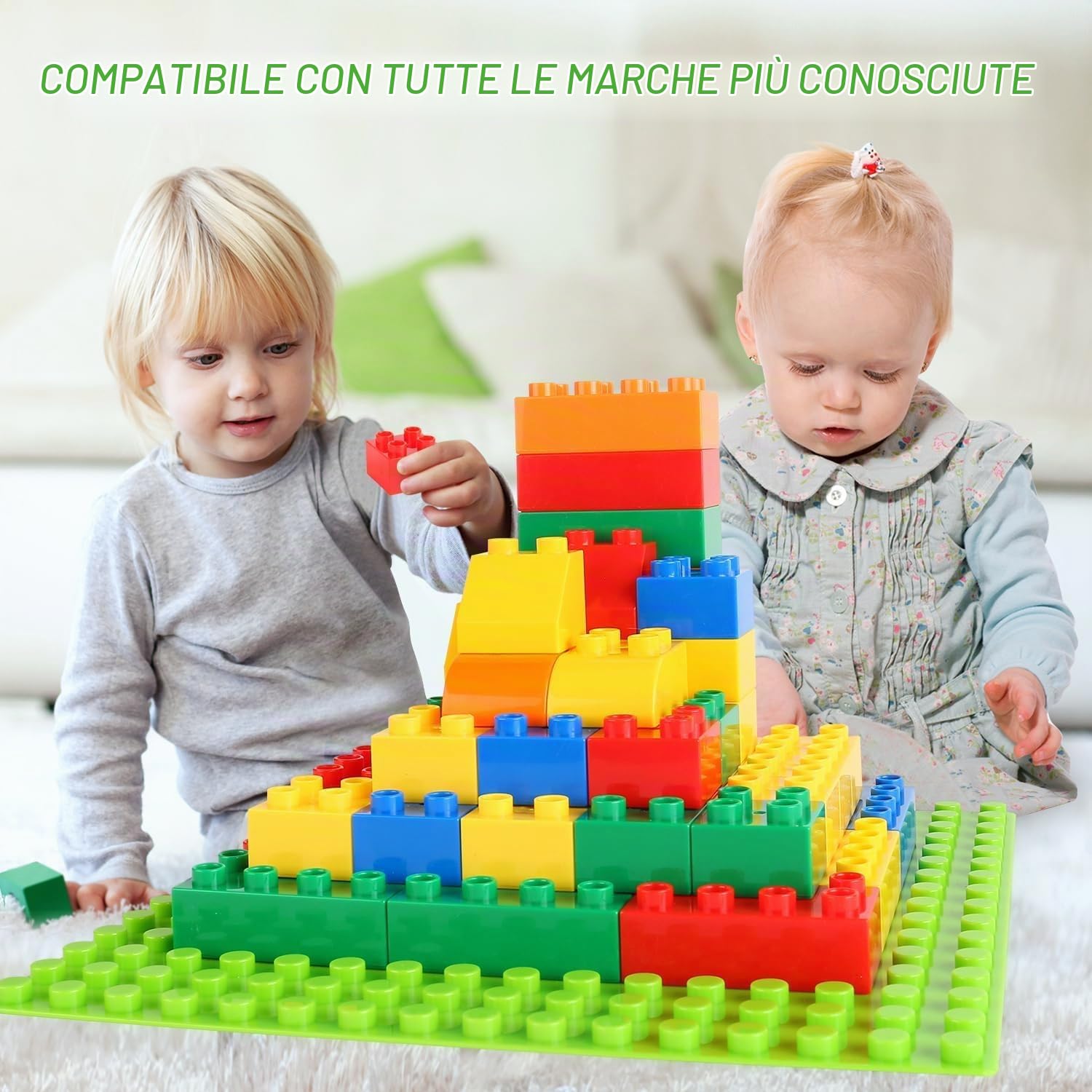 240 Pezzi Set di Mattoni da Costruzione Grandi,Costruzione Grandi mattoncini compatibili con le migliori marche, Classic Contenitore di Mattoncini per bambini a partire dai 3 anni in su