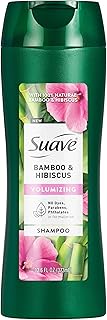 Suave Bamboo & Hibiscus Volumizing Shampoo, for Fine and Flat Hair, Salon Proven System for Boosting Hair Volume and Body, 12.6 oz