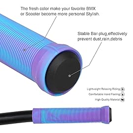 Scooter Grips - Mixed Color Bike Bicycle MTB Scooter Handlebar Grips | 145mm Soft Handle Grips for Pro Stunt Kick SCO oter, BMX Bikes,MTB