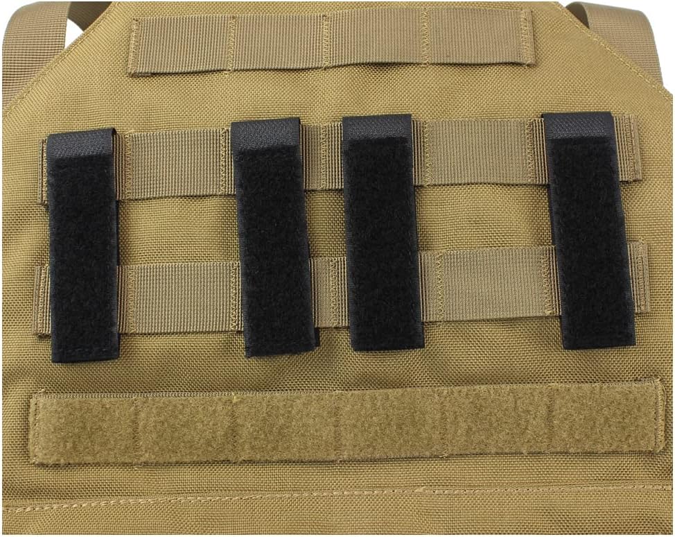 X2TKTACT Molle Strips for Attaching Tactical ID Patches - for 3-inch high Patches, Patches Display Tactical Molle Strips for Badges- 4-Count (Black)