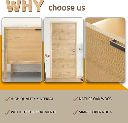 Miniatura 5 de GSCIT Club Bandas de borde de roble, rollo de 1 pulgada x 50 pies de bandas de borde de chapa - Cinta de madera real flexible previamente pegada