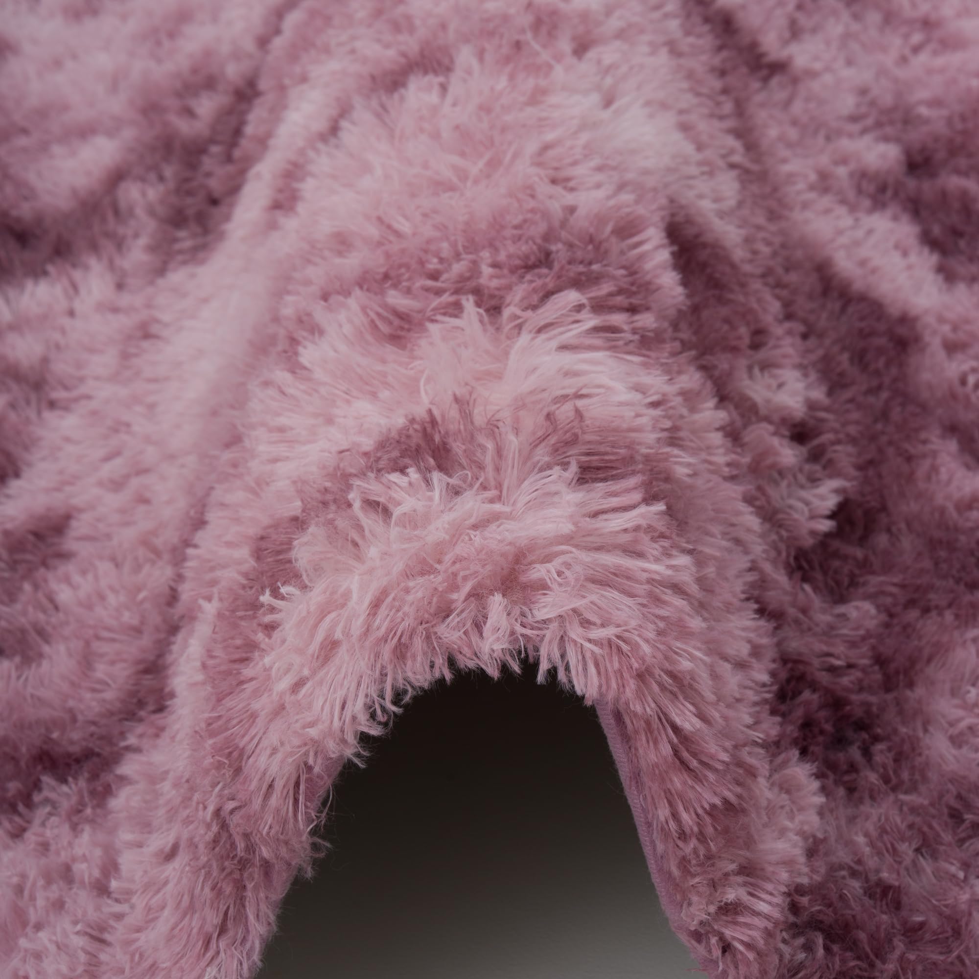 Pergamon Fluffy Shaggy Teppich Altrosa – Hochflor Teppich extra weich, moderner Wohnzimmer Teppich, kuschelig & pflegeleicht