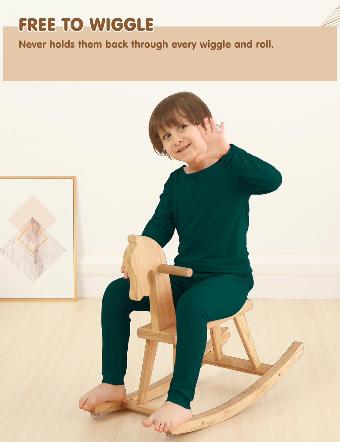 Jimonda Baby Boys Girls Pajama Sets Toddler Long Sleeve Sleepwear Sets Rayon from Bamboo Pajamas Sets 4pcs PJs 18M-8Y - Image 4