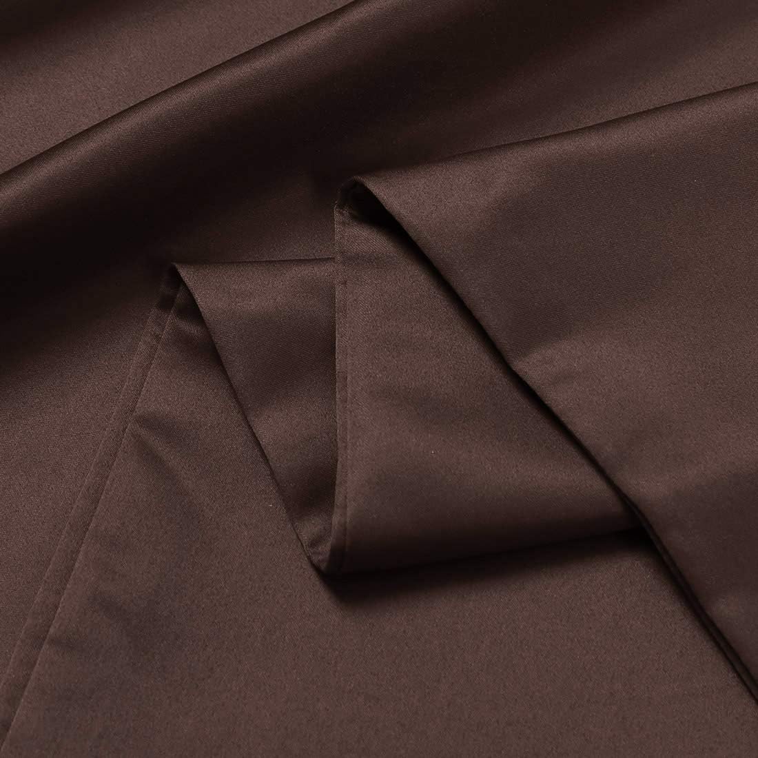 sourcing map Bolster Pillowcases 20"x60" Satin Silky Body Pillowcase for Hair and Skin Wrinkles - Fade Free Long Pillow Cover - Brown - Image 5
