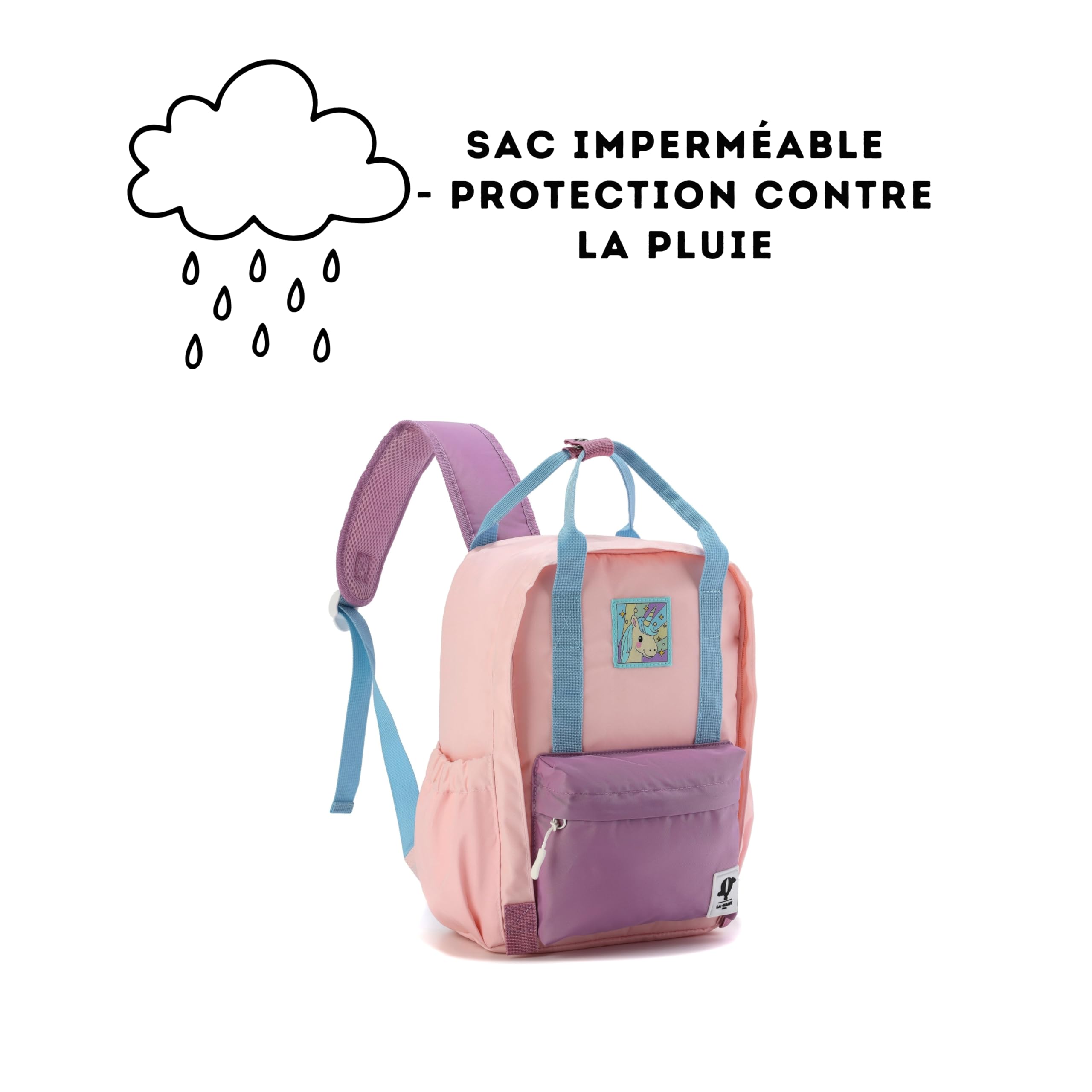 Sac à dos ultra léger et imperméable pour fille garçon de 3 ans à 10 ans, Cartable 10L pour maternelle primaire, Matière écologique sans PFC en Nylon de haute qualité. Conçu pour scolaire et voyage.