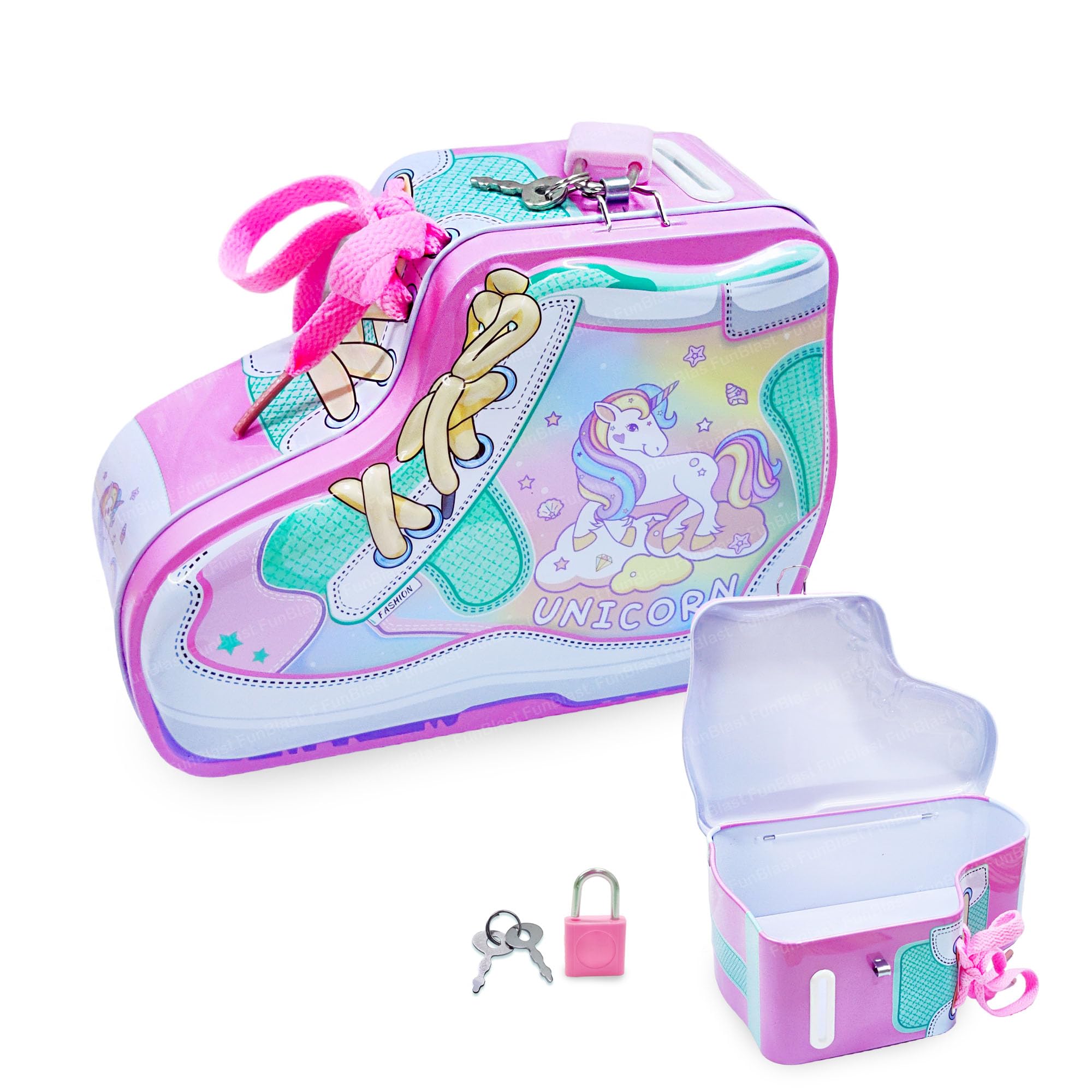 See full amazon price history chart for FunBlast Piggy Bank for Kids – Shoes Shaped Coin Box, Money Saving Metal Coin Bank with Key and Lock for Kids, Money Bank for Kids, Gullak for Money Bank for Kids, Return Gift for Kids (Unicorn) FunBlast Piggy Bank for Kids – Shoes Shaped Coin Box, Money Saving Metal Coin Bank with Key and Lock for Kids, Money Bank for Kids, Gullak for Money Bank for Kids, Return Gift for Kids (Unicorn) (B0CJMHL3NQ) Amazon Price History, Amazon Price Tracker