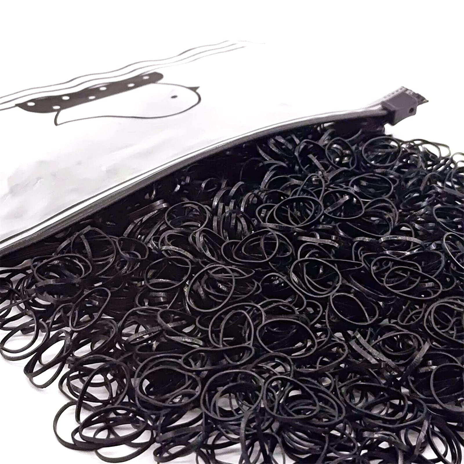 1500pcs Mini Hair Rubber Bands, Non-slip Rubber Hair Bands for Girls, Elastic Hair Ties(0.5 inch) Black