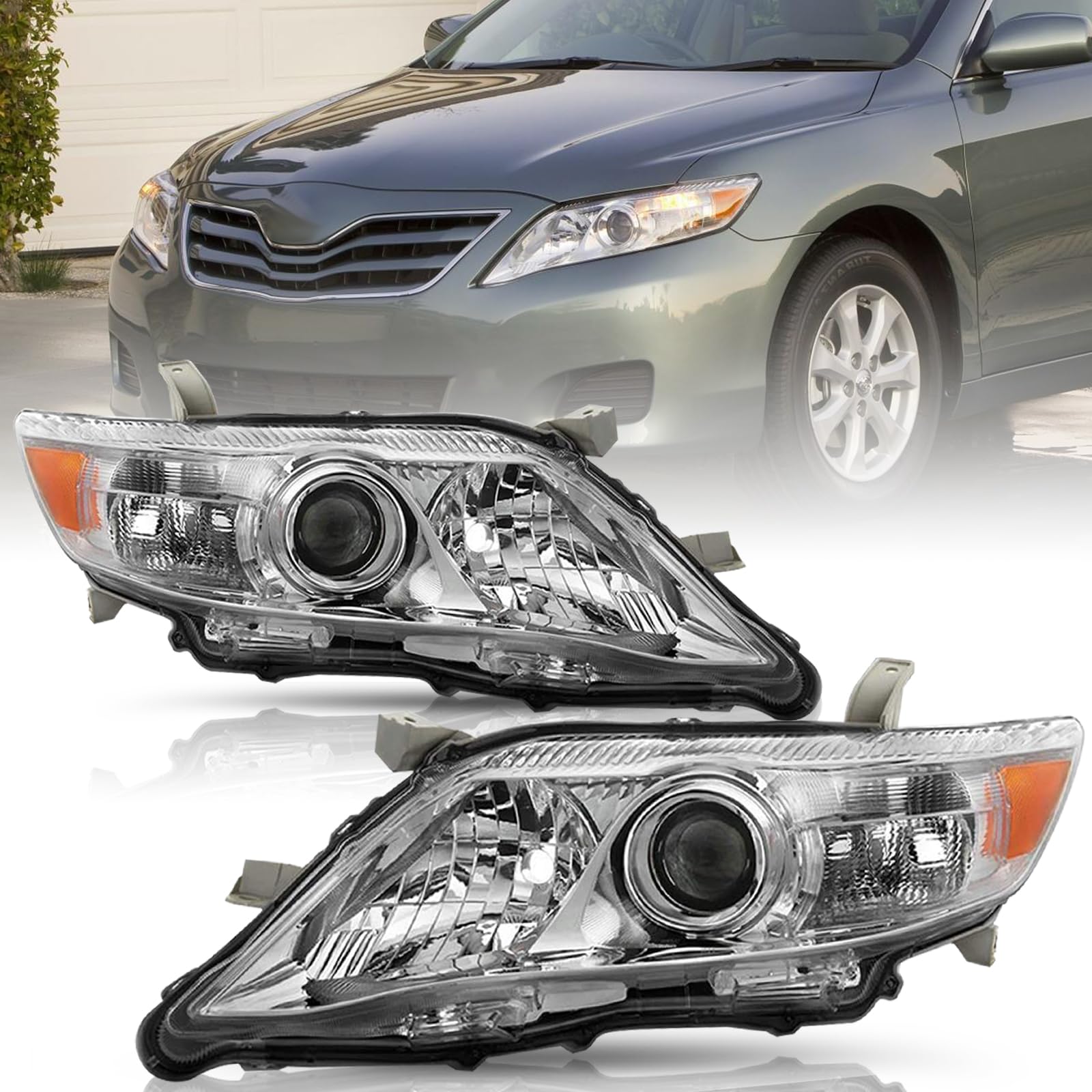 Fits For 2010 2011 Toyota Camry Headlight Assembly, 10 11 Camry Factory OE Style Headlamp Driver and Passenger Side