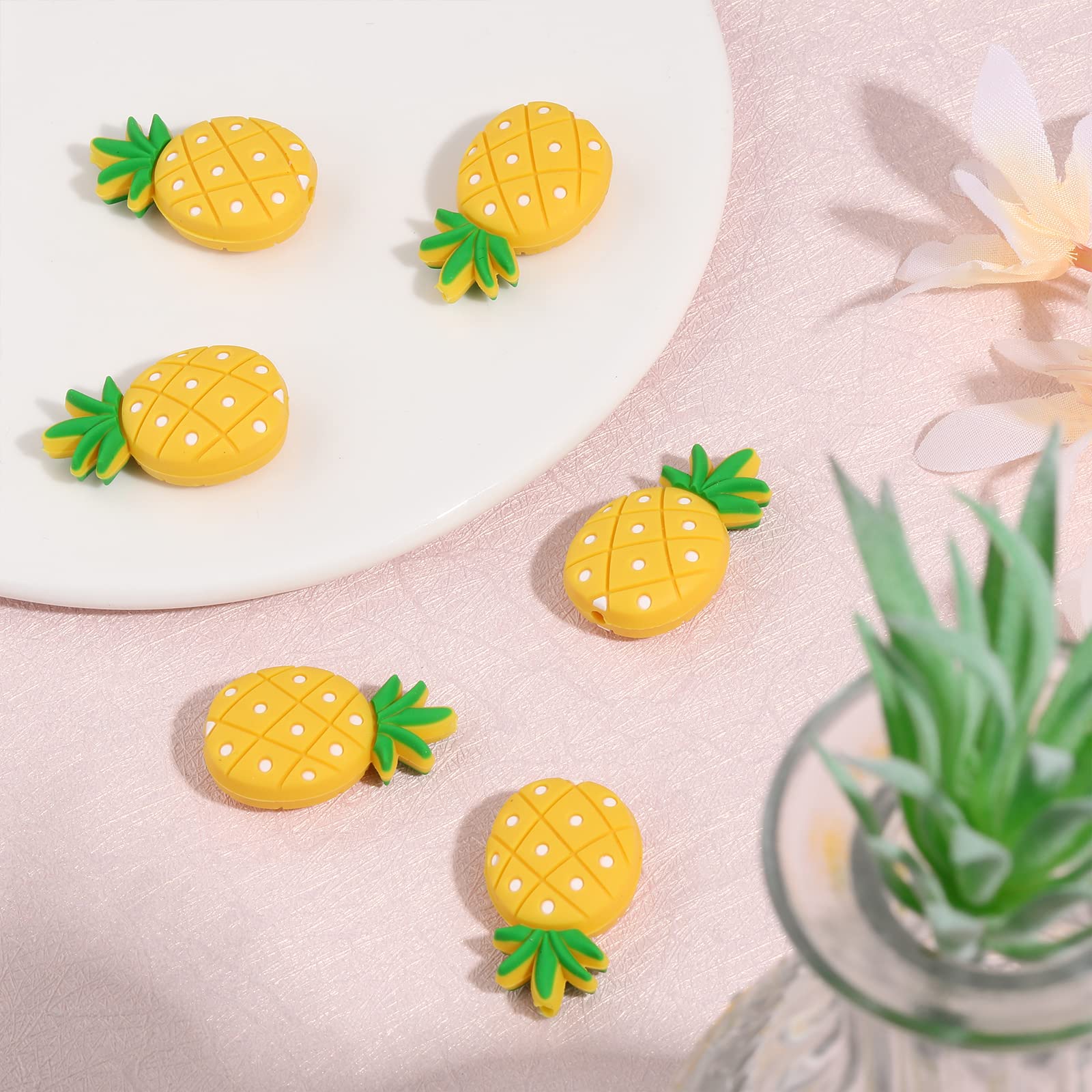 CHGCRAFT Lot De 66 Perles Rondes En Silicone De 17 Styles Arc-en-ciel