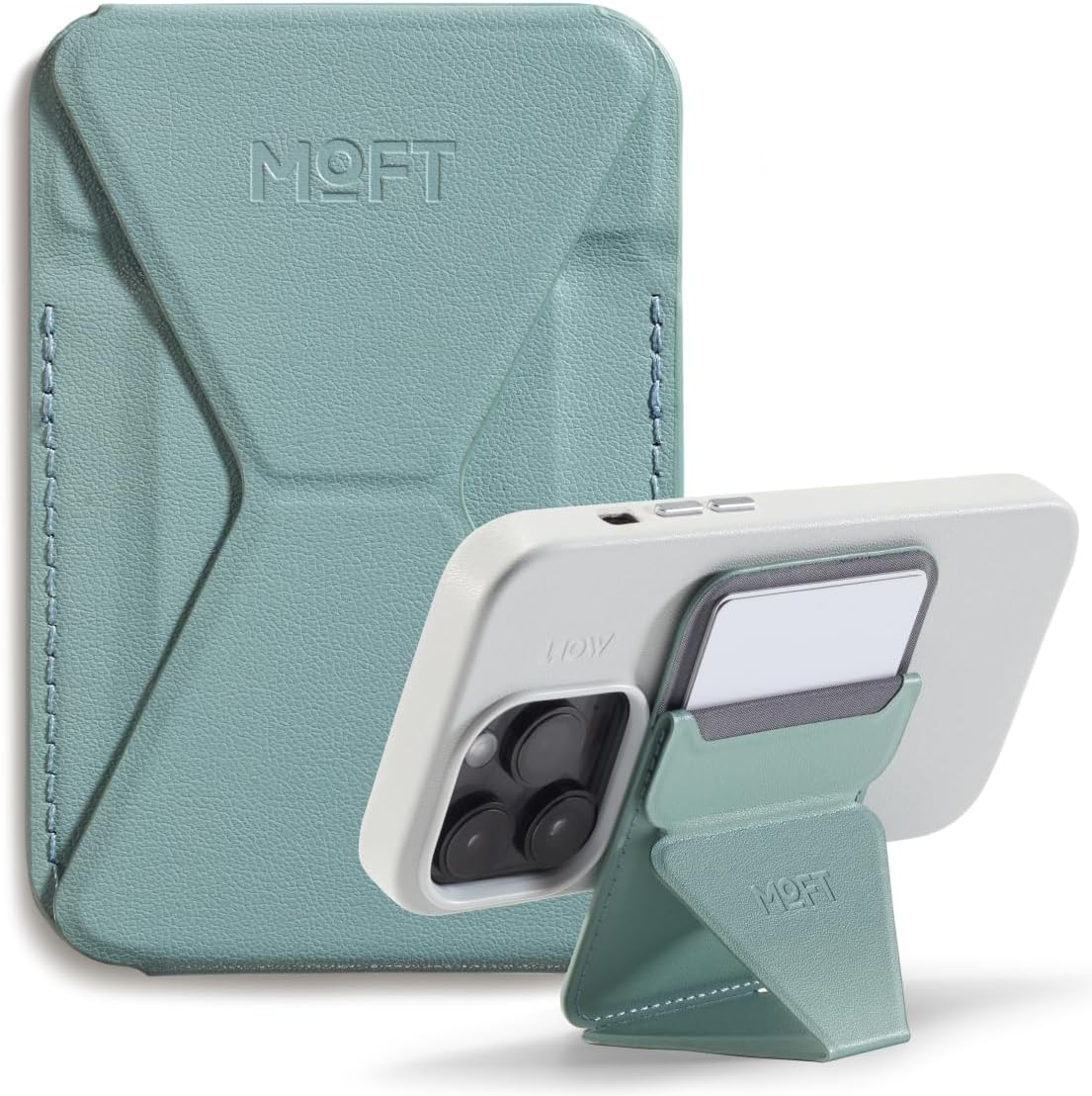 MOFT MagSafe Wallet Stand for iPhone 14/13/12 Series MagSafe Compatible Phone Stand with 3 Viewing Angles, Oxford Blue