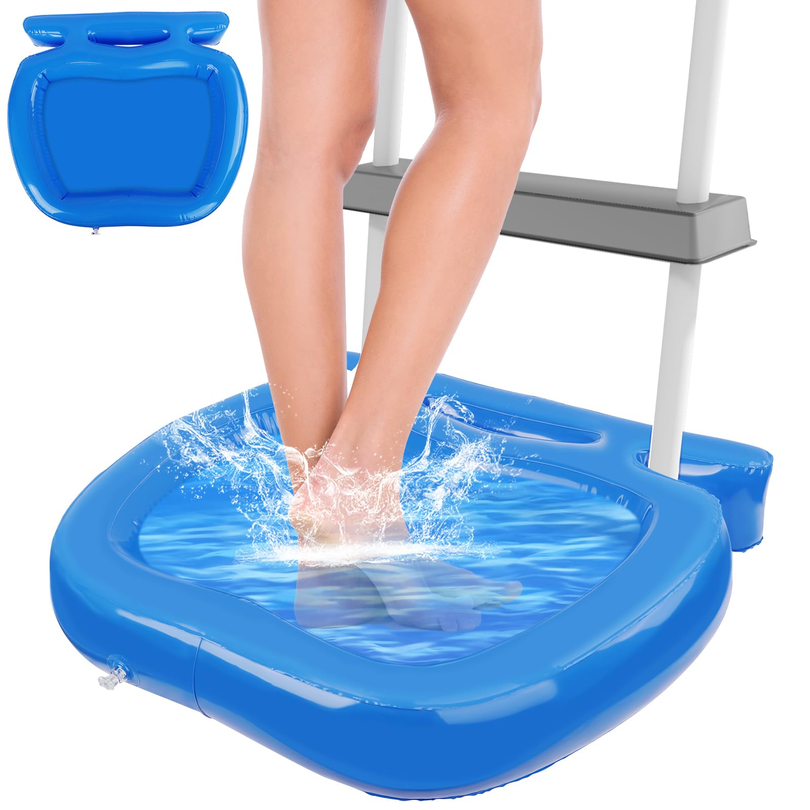 Pool Foot Bath, Inflatable Pool Foot Wash Tray for Pool Entry Ladder, Portable Foot Bath Basin for In Ground and Above Ground Swimming Pools-image-33