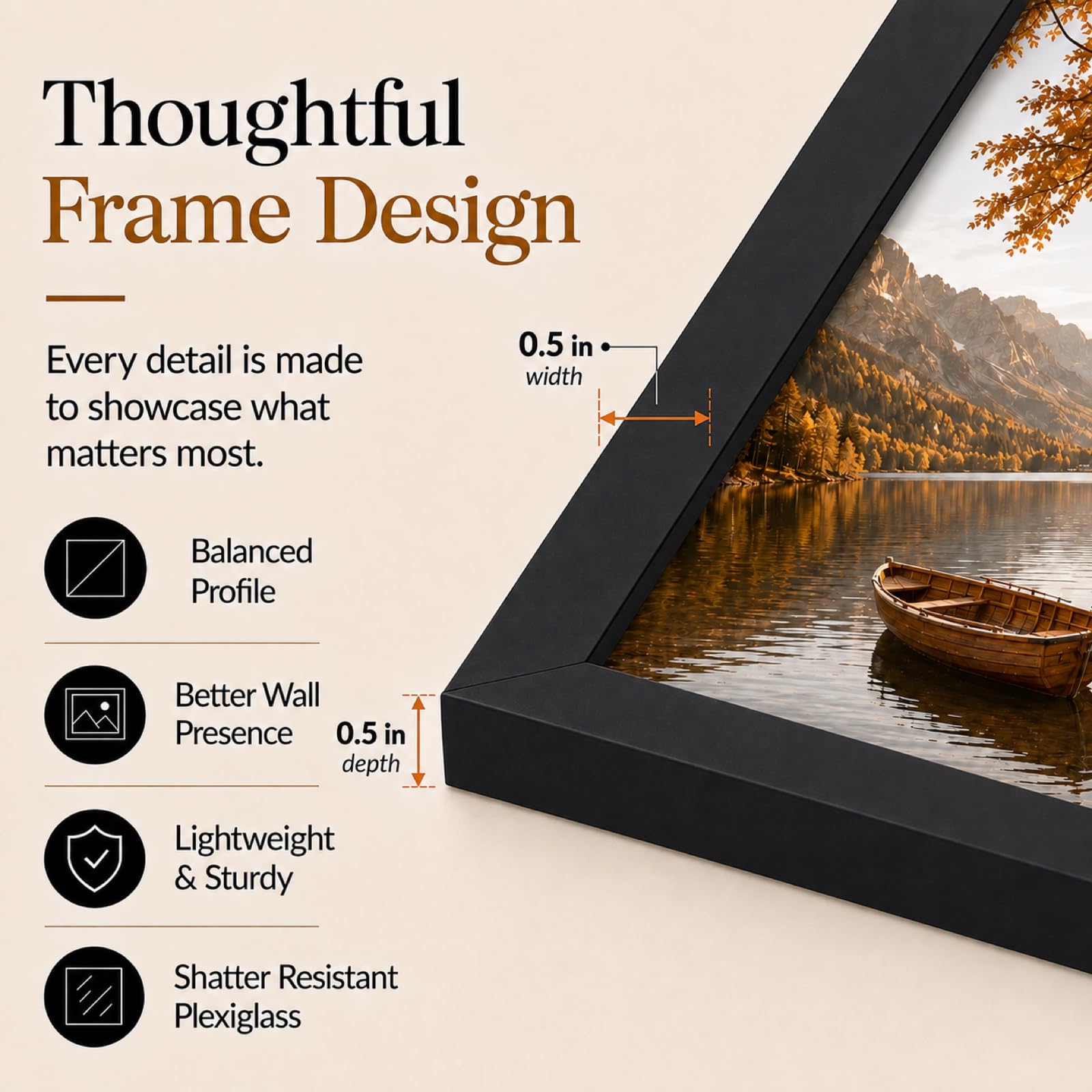 Amazon.com - JCJMY 7x7 Picture Frame Black for Wall Hanging or
