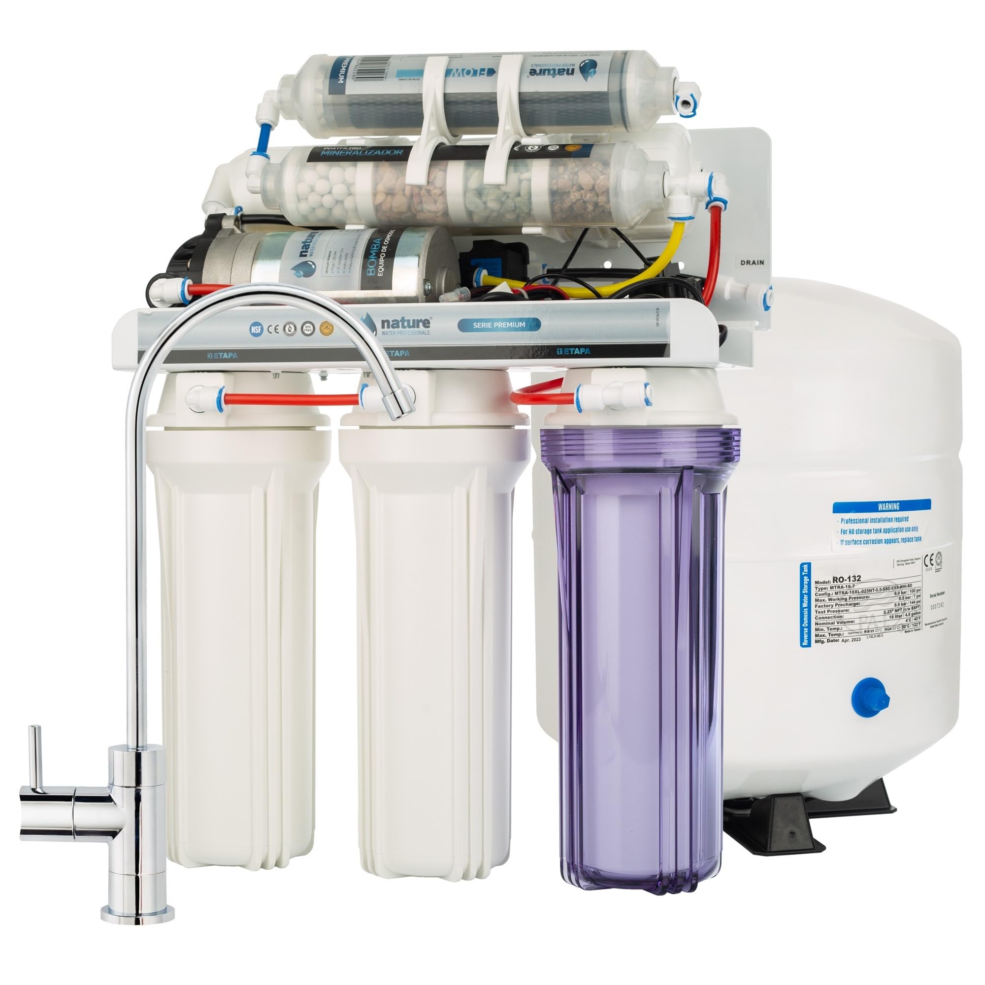 EQUIPO OSMOSIS INVERSA 6 ETAPAS PREMIUM ECO CON BOMBA-​NATURE WATER PROFESSIONALS