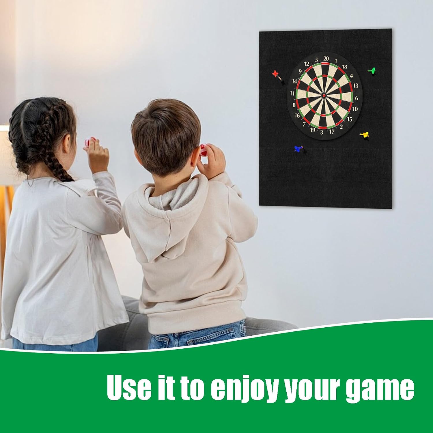 Dart Board Wall Protectors, Felt Tiles Dart Board Wall Protector, Self-Adhesive Dart Board Surround, Dart Board Backboards Cork Board Alternative