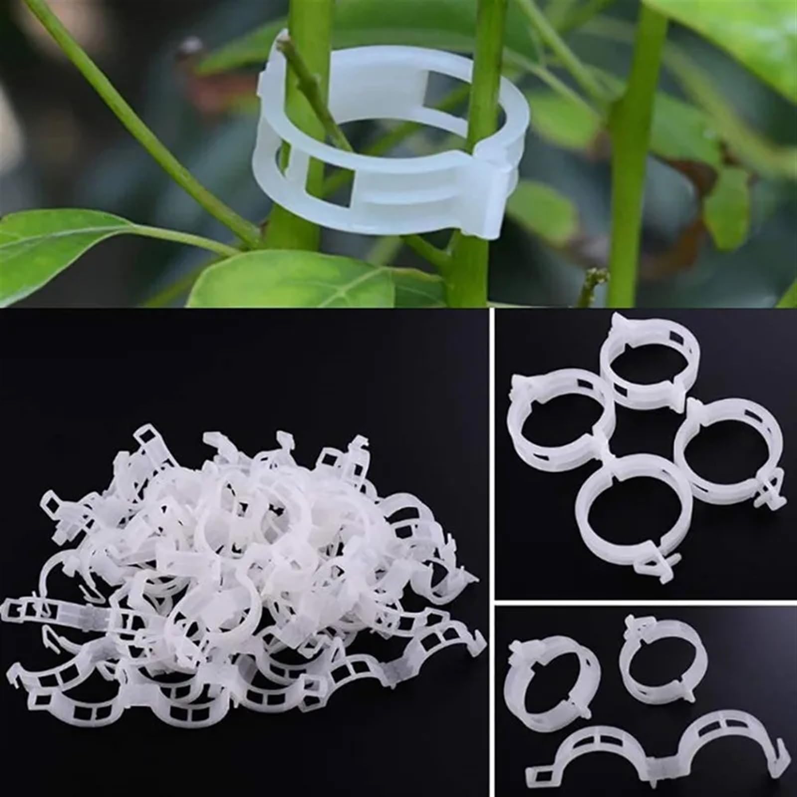 Mollette di sostegno per rampicanti da giardino, Clip di supporto for piante di vite in plastica riutilizzabili for orto 50/100/200 pezzi(100pcs)