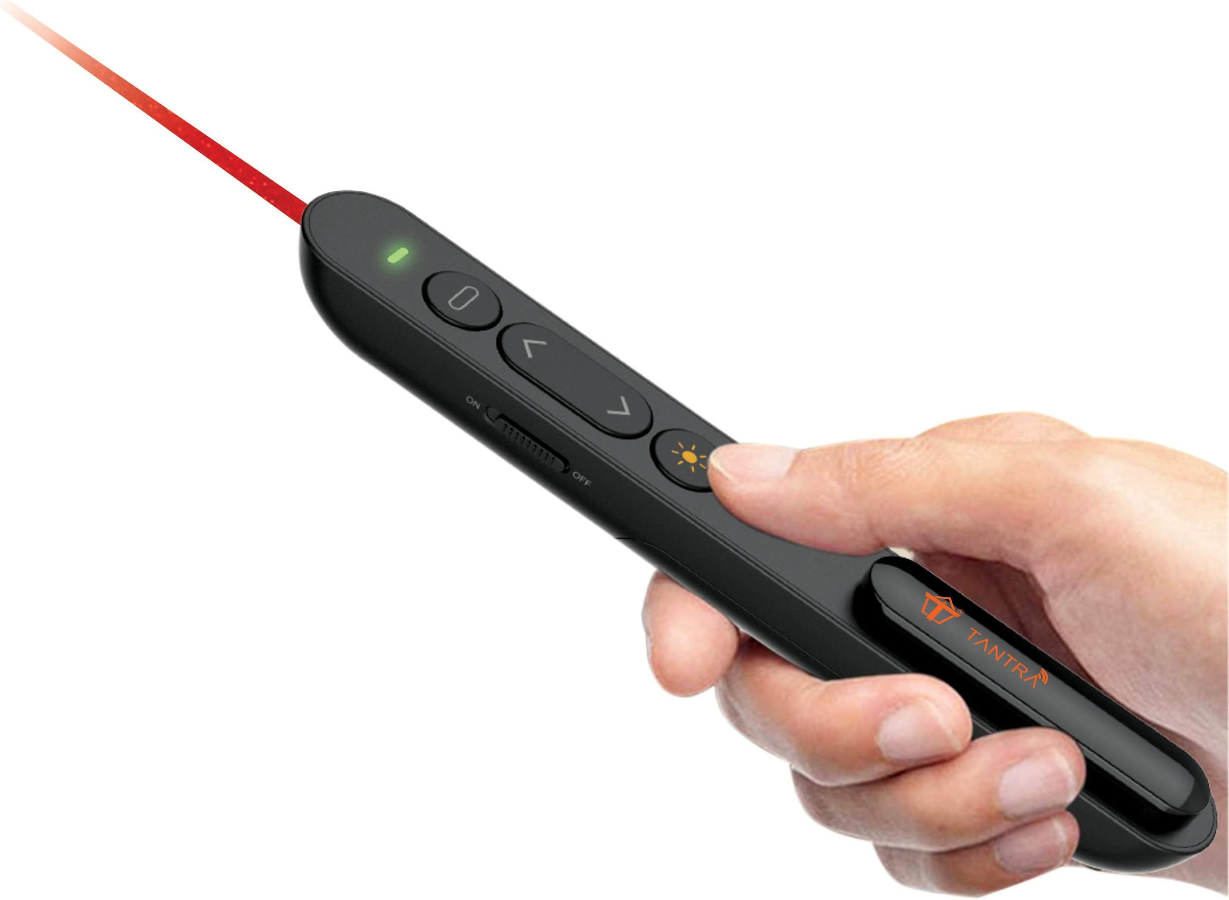 TANTRA Beam: Wireless Laser Presenter Pen PowerPoint Presentation Remote PPT Slide Presentation Control Pen Laser Pointer with Clip (Black)