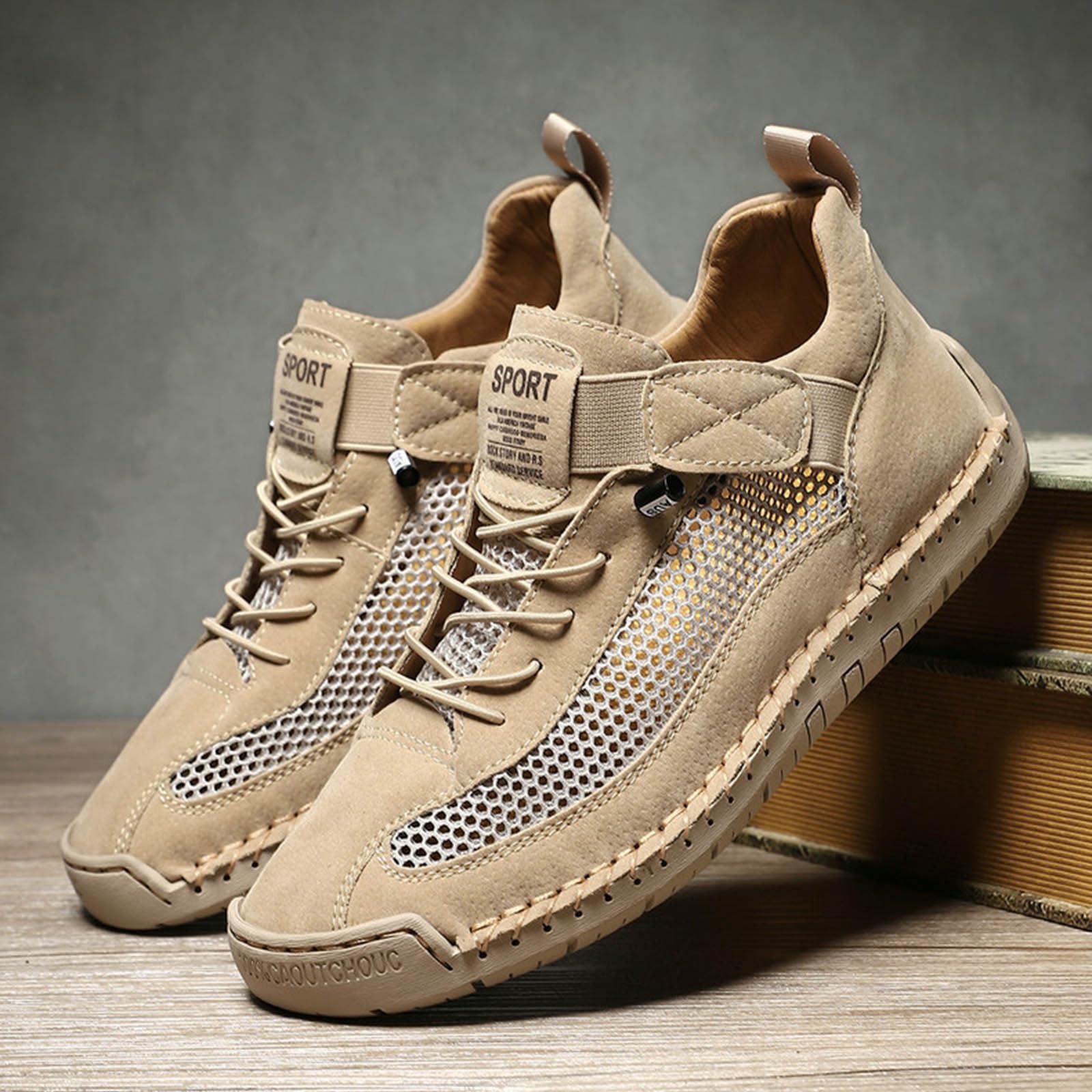 Coppia di Scarpe da Uomo Leggere e Antiscivolo per Passeggio Primaverili ed estive, Adatte a Persone di età Media e anziana15