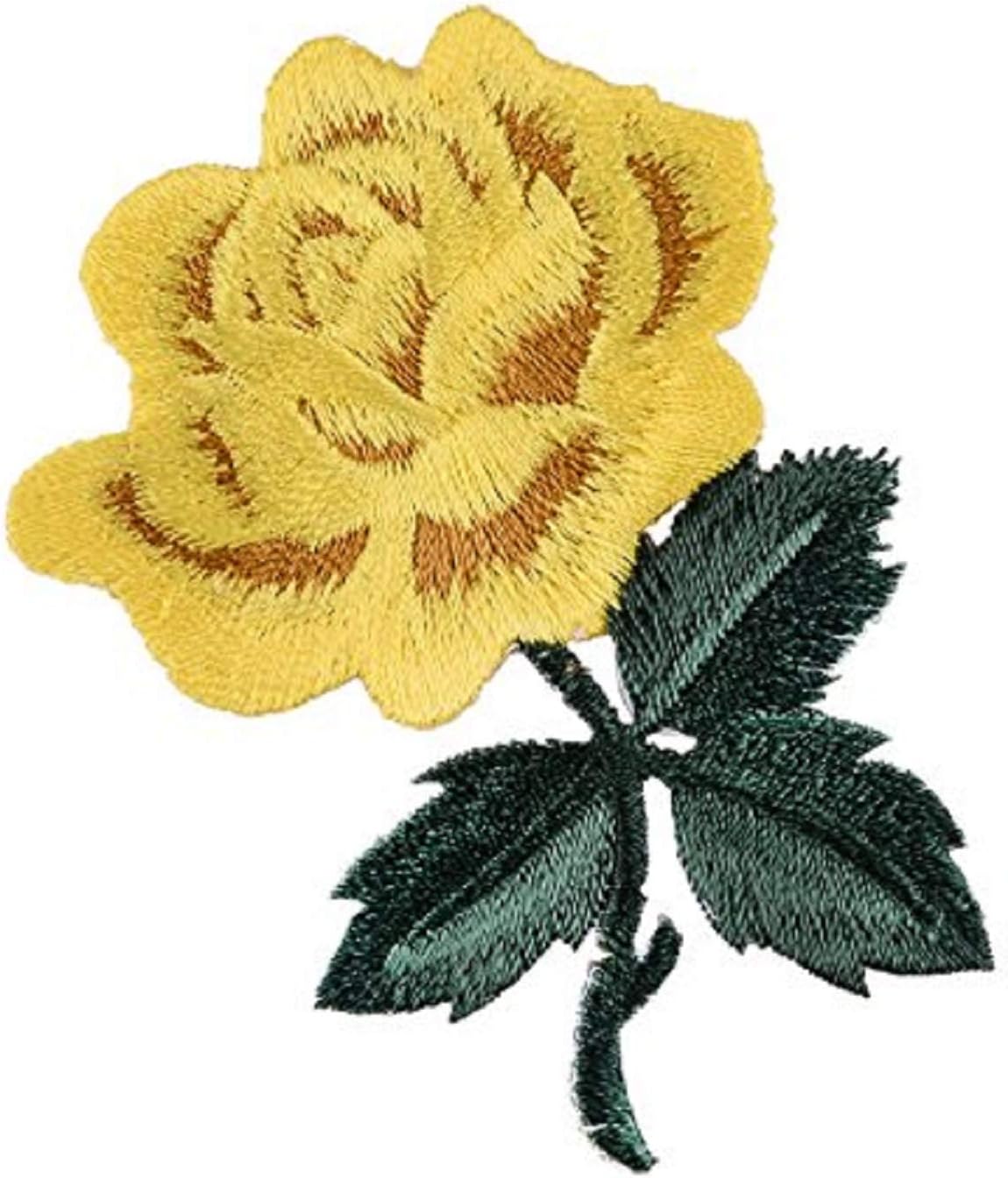 Weiye Rose Patch Iron on Patches, Flower Applique Patches, Beautiful Rose Blossom Embroidery Applique - 1pcs Embroidery Applique Patch for DIY Clothing (3.14 x 2.16 inches)