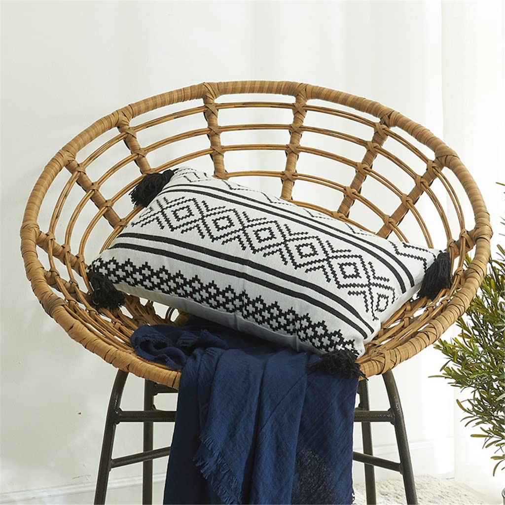 Housse de coussin en chenille noble et glands de qualité supérieure 30x50 CM