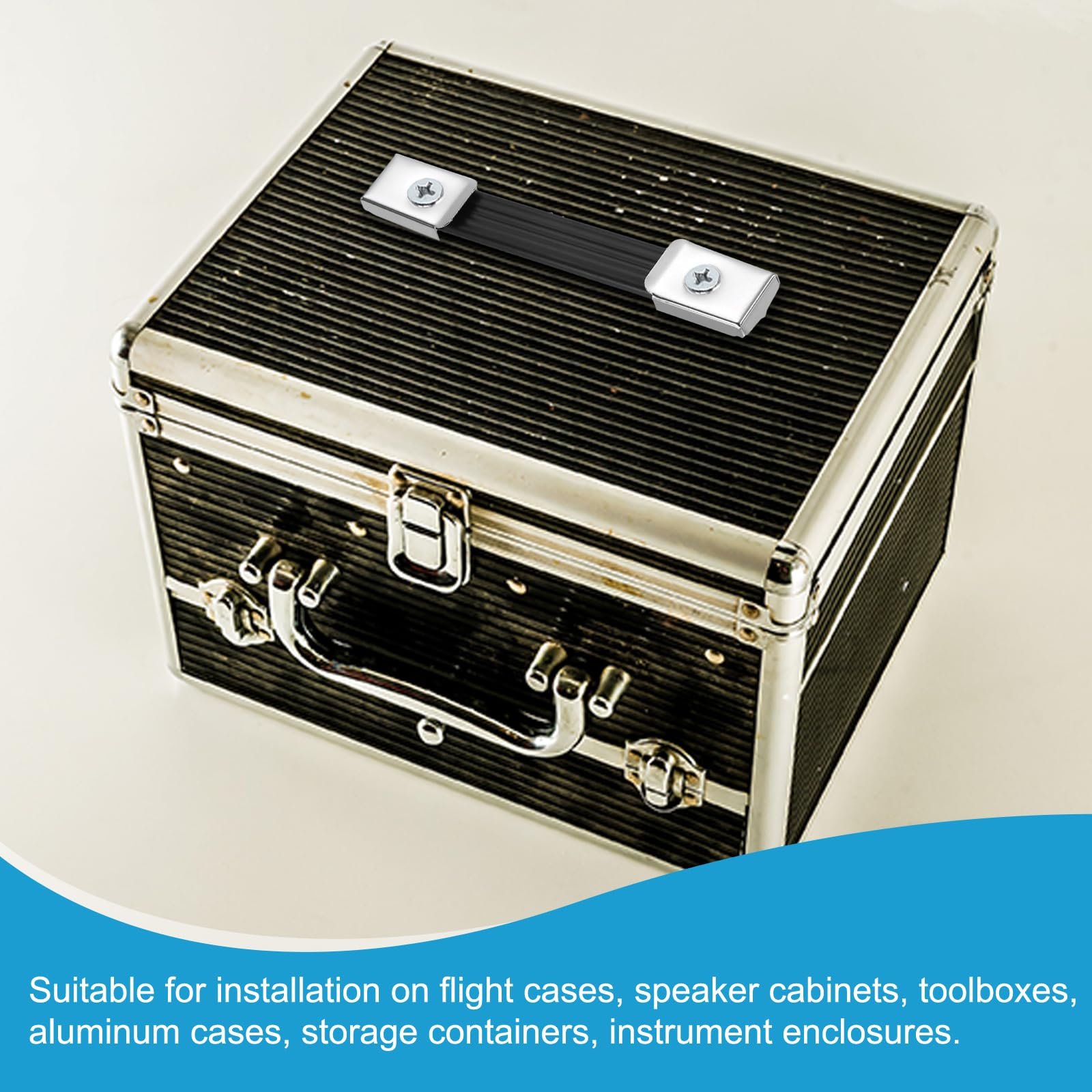 PATIKIL 3 Pièces Poignées à Sangle 8 Pouces pour Enceintes, Poignée de Tirage Coque Métalliques Boucle Sangle Quincaillerie pour Coffret de Transport d'Enceinte, Argent