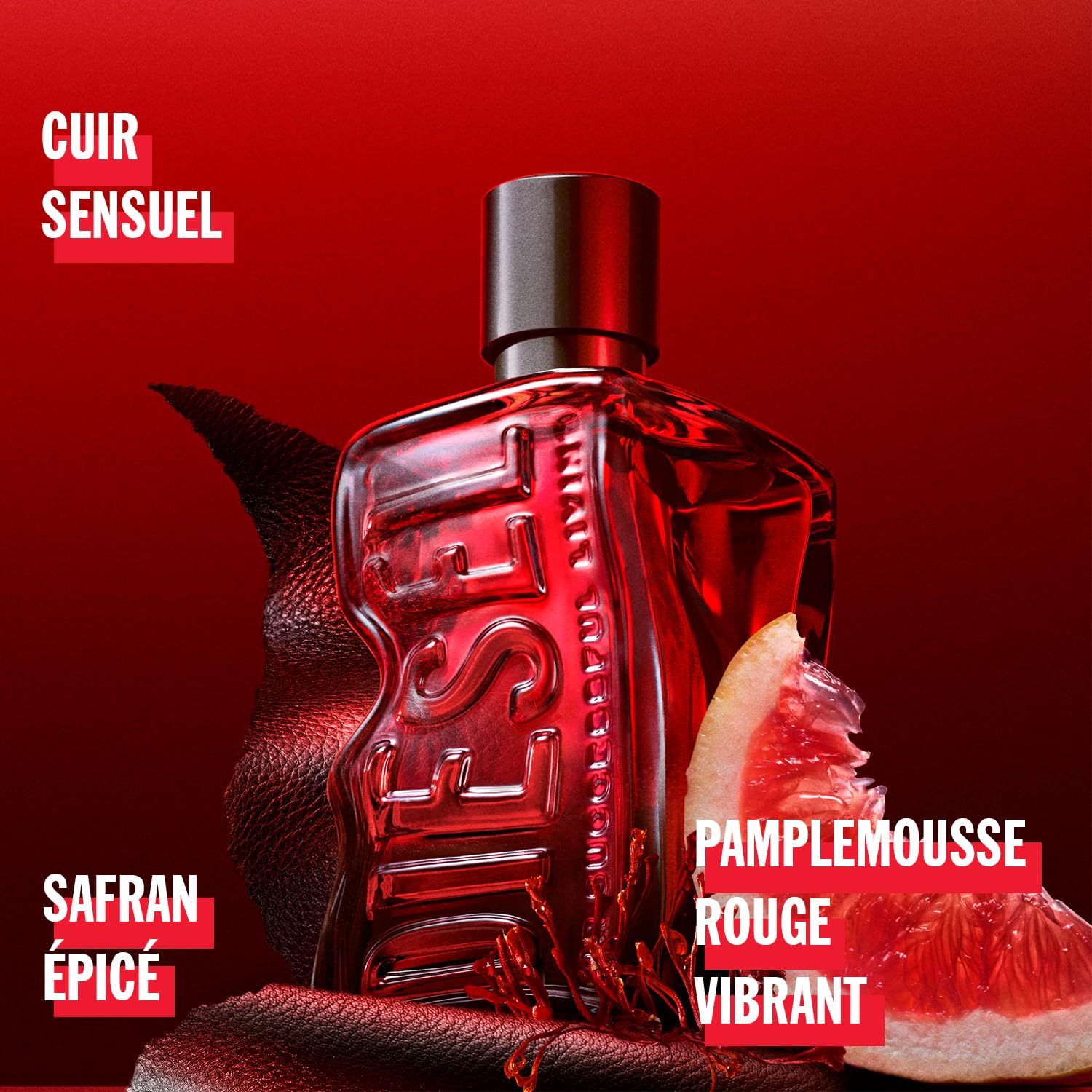 Diesel D Red Parfum, Parfum Pour Homme, Fougère Boisée, Intense et Envoûtant, Frais et Brûlant, Idée Cadeau Pour Lui