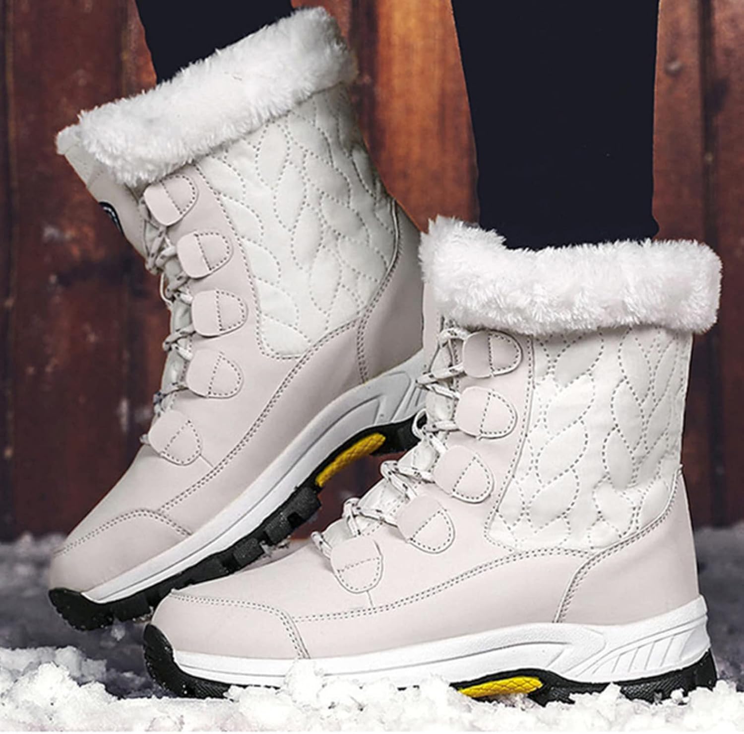 [XYZL] スノーシューズ レディース 防水 防滑 ムートンブーツ スノーブーツ 防寒靴 暖かい 滑り止め 雪靴 衝撃吸収 暖かく