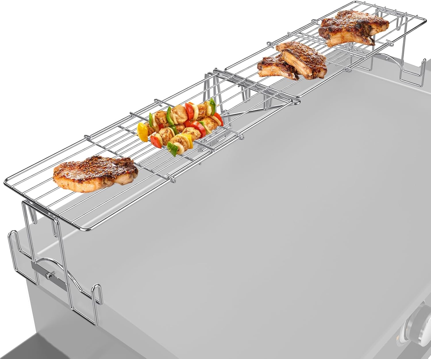 Adjustable Griddle Warming Rack for Blackstone Grill Warmer 17 22 28 36" Griddle Accessories, Stainless Steel Universal Heating/Cooling Rack for Weber Charbroil Nexgrill Pit Boss&Most Flattop Griddles