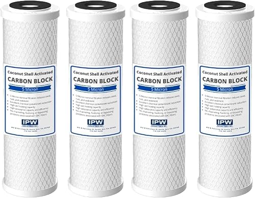 IPW Industries Inc. - Filtro de agua de carbono para toda la casa - Cartucho de repuesto CTO de 5 micrones, reducción de cloro y eliminación de