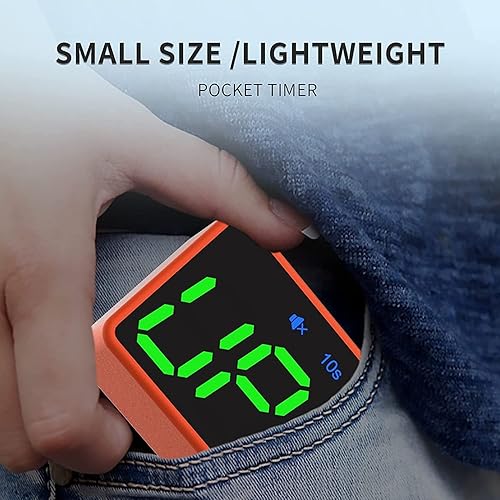 Miniatura 6 de Mini temporizador de gimnasio, reloj de entrenamiento con batería recargable e imán integrado, temporizador de intervalos portátil, cronómetro