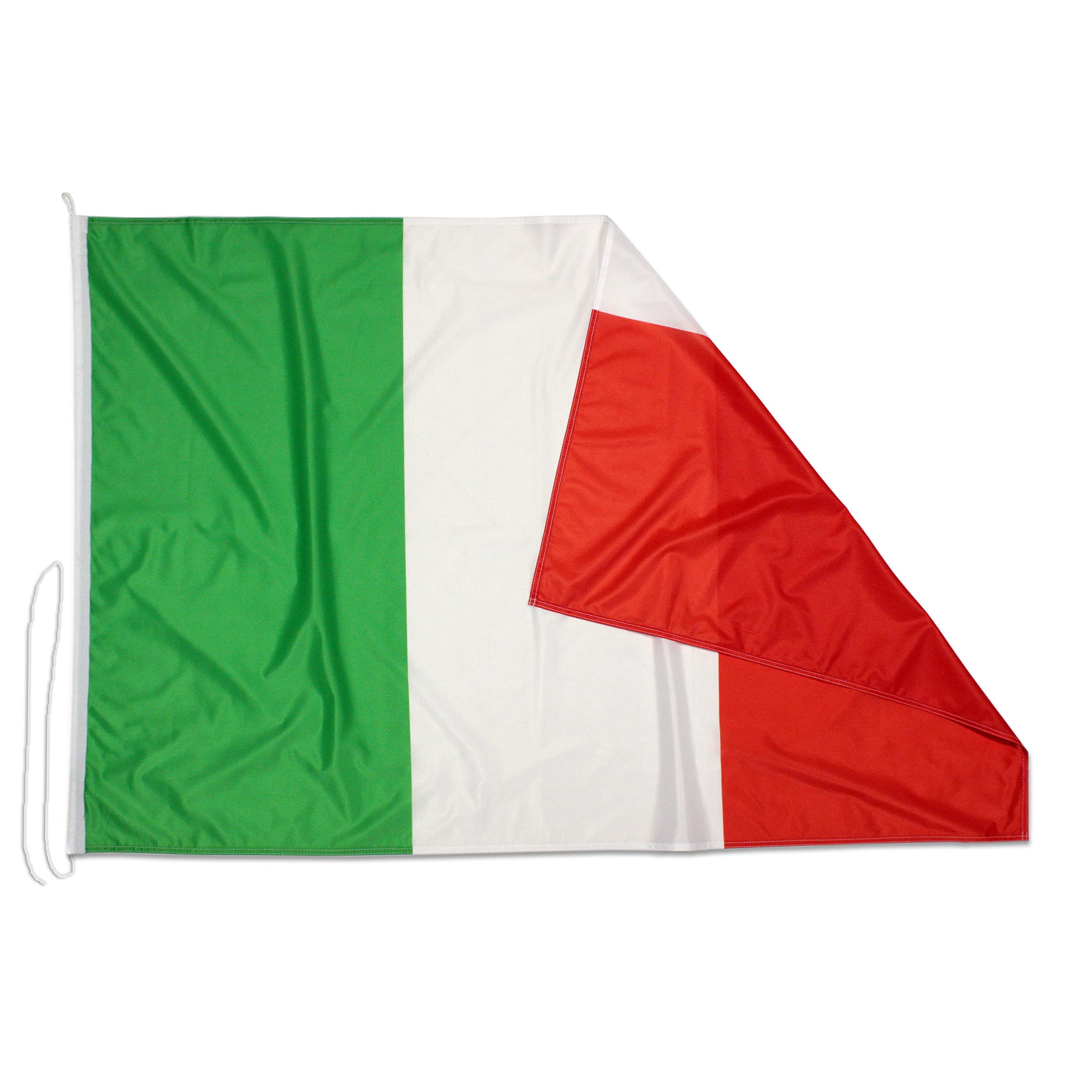 Bandiera Italia 225x150 cm tessuto nautico antivento 115g/m² istituzionale con cordino doppia cucitura