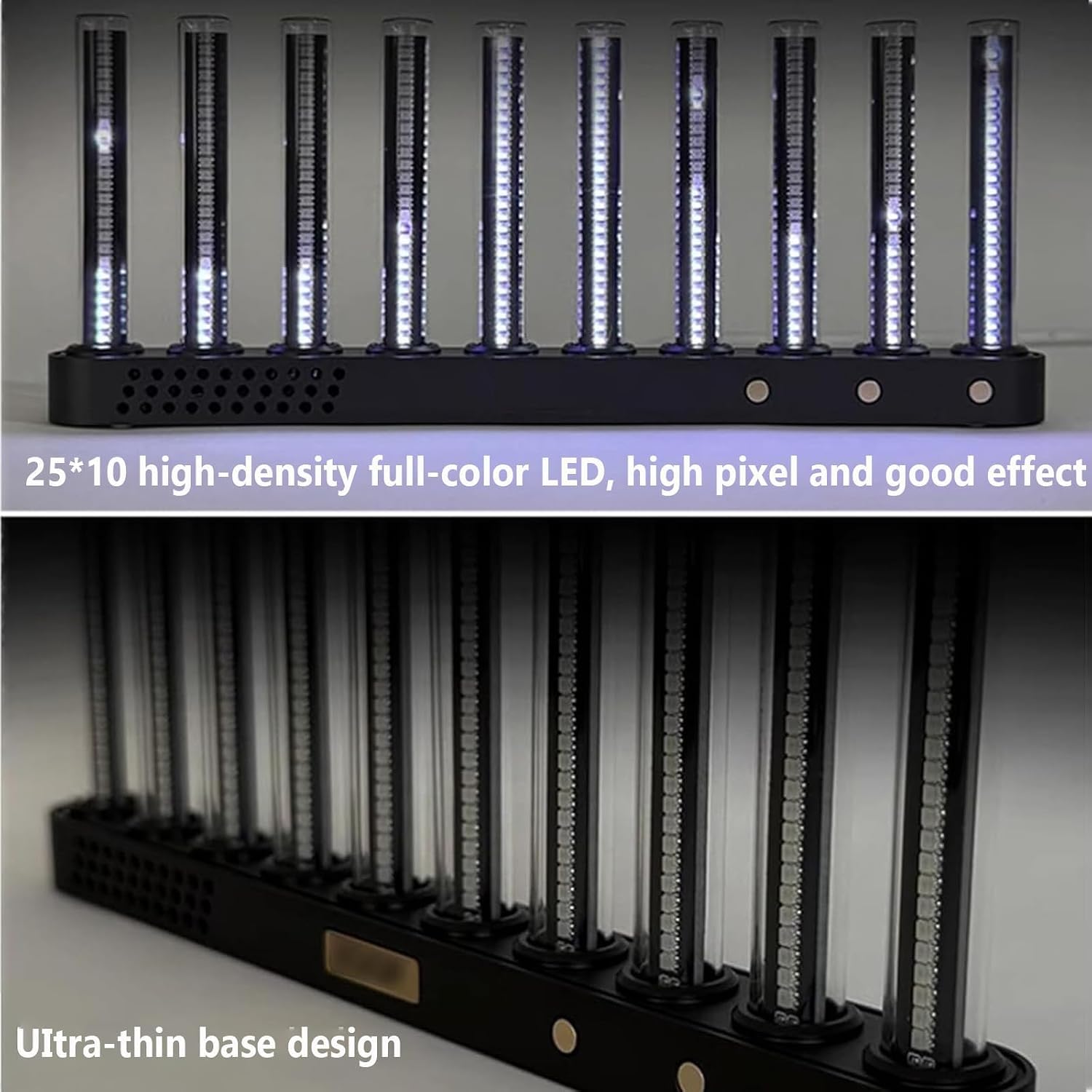 Miernik odbioru spektrum muzyki LED, lampa otoczenia, z 10 lampami Nixie, 6 dynamicznymi trybami światła, interfejs audio, do komputera stacjonarnego, studia i pokoju gier
