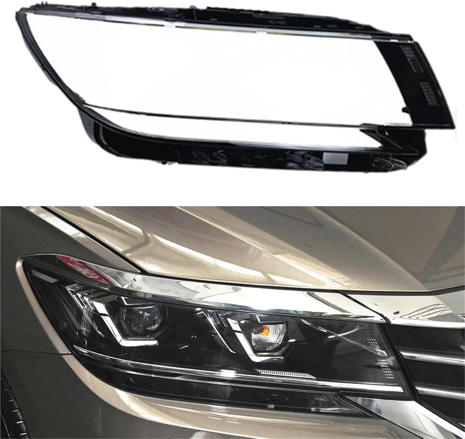 Compatible for Volkswagen for VW for Passat 2019~2021 Front Headlight Shell Transparent Lampshade Headlamp Cover Lens Lamp Shade Plexiglass(Low Left) (Low Right)