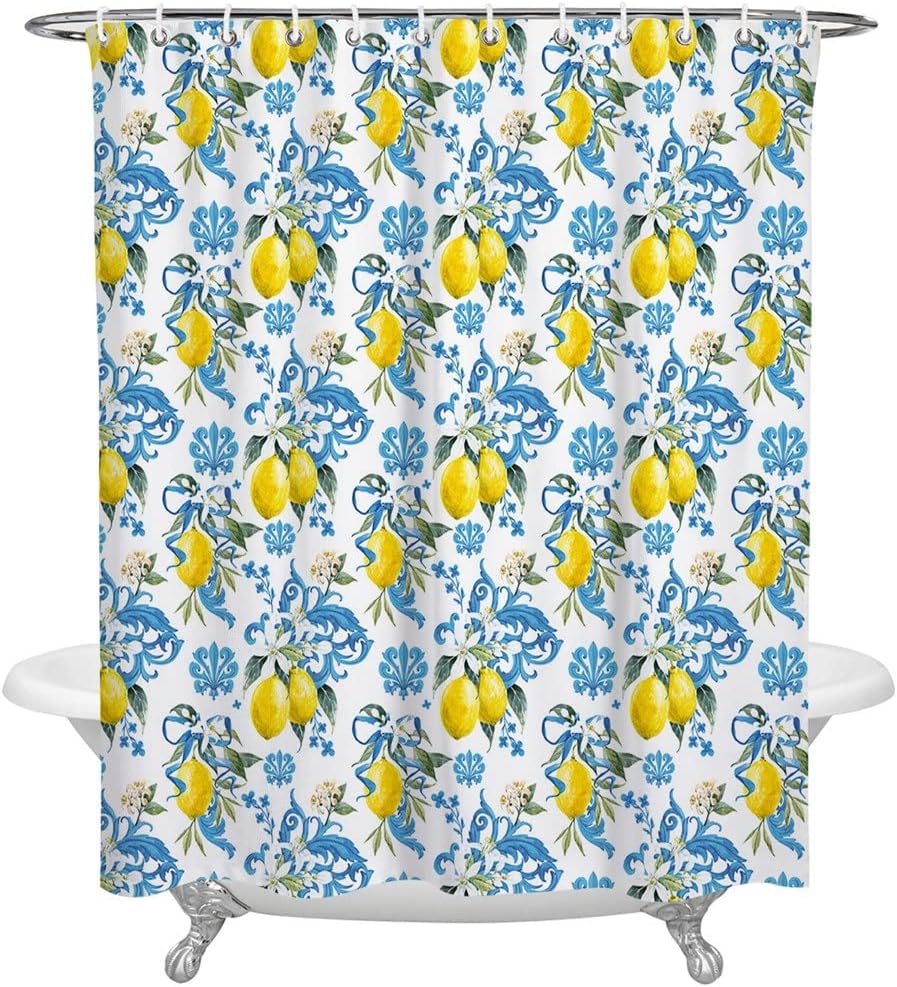 Lemon Decoration Shower Curtains Waterproof Polyester Bath Curtain Bathroom Decor