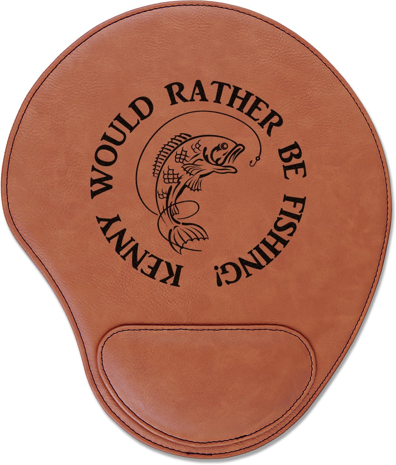 Personalized Fish Leatherette Mouse Pad with Wrist Support