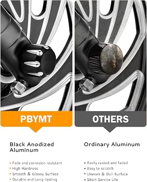 PBYMT Black Front Axle Nut Cover Cap CNC Aluminum Compatible for Harley Davidson Touring Road King Street Glide Electra Glide Softail Sportster Iron 883 Fat Boy 2002-2024