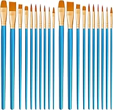 CNMTCCO Paint Brushes 20 PCS Nylon Hair Paint Brushes Set for Acrylic Oil Watercolor Gouache Painting Face Paint Brushes for Children and Adults (Blue)