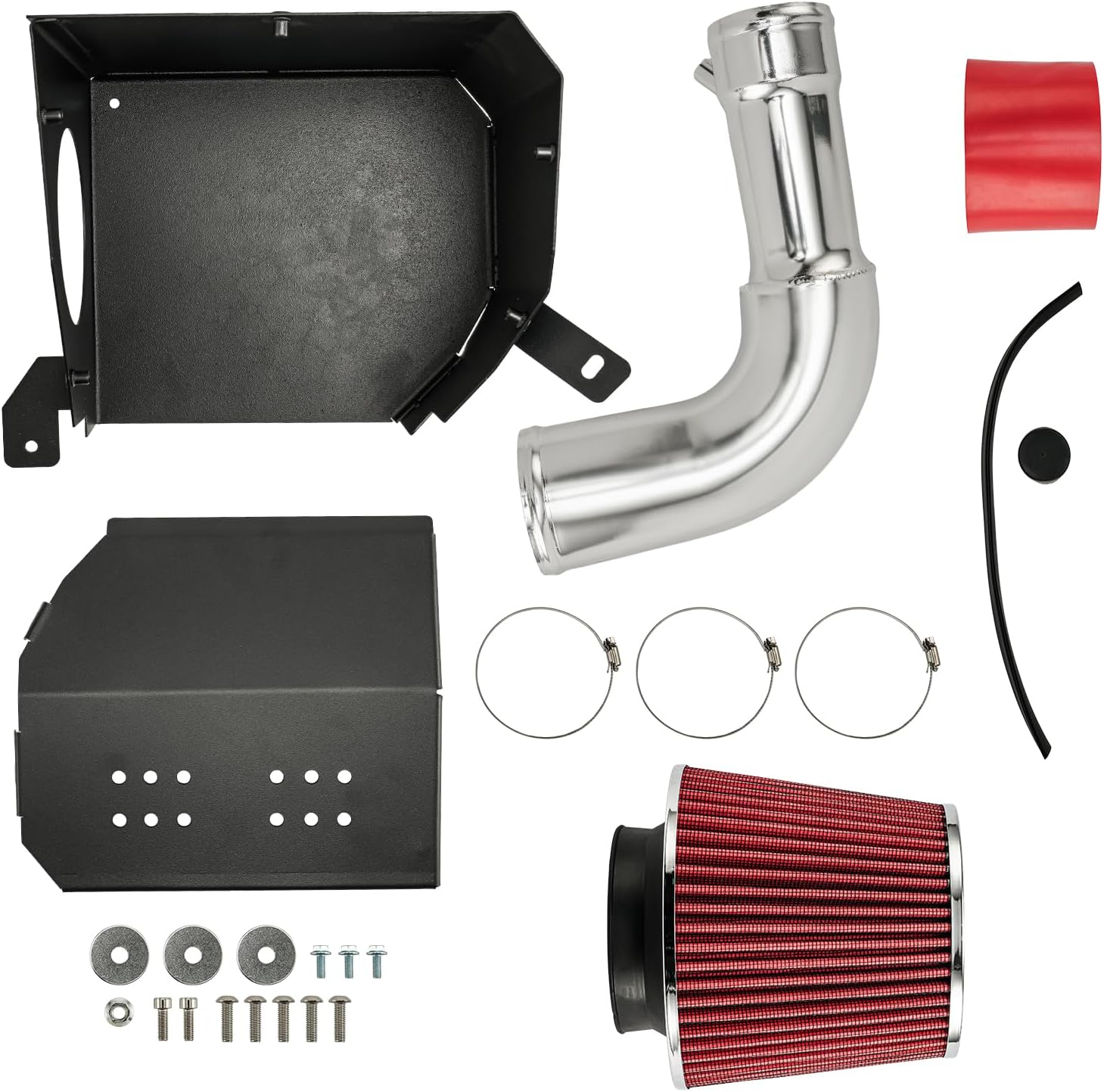 KAX 3.5 inch Cold Air Intake System Kit + Heat Shield Compatible with 2013-2020 FR-S, BRZ, 2017-2020 Toyota 86, Red