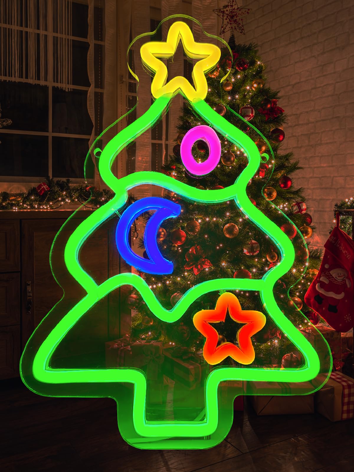 Amazon.co.jp: Pedaiah クリスマスツリー ネオンサイン LED、アクリル