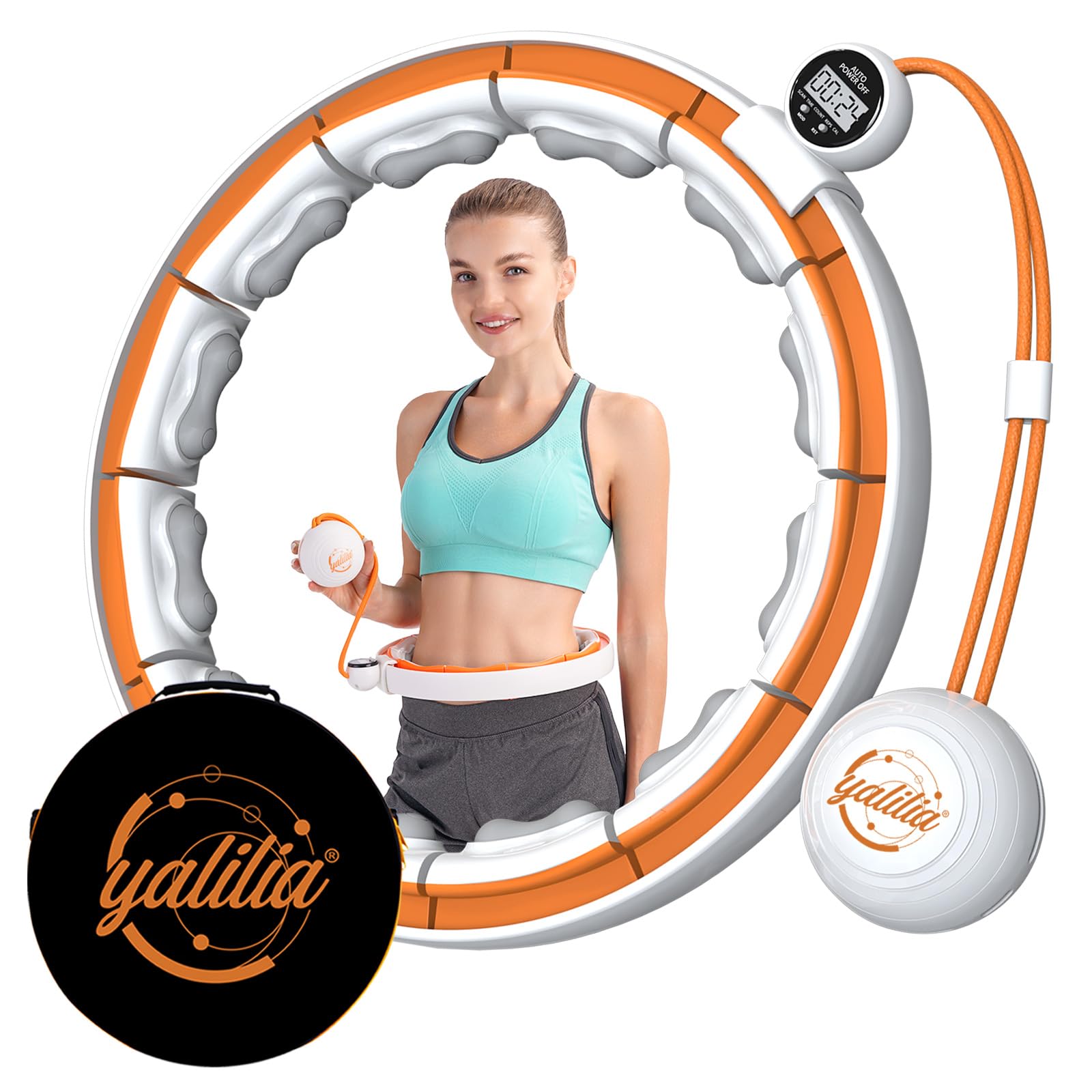 Infinity Hoop - Weighted Hula Fit Hoop for Weight Loss & Waist Exercise for Women/Adult - Perfect Fitness & Gift Option, Workout Routine with Infinity Hoop, Best Smart Hoola Loop (Waist Size:<47�)