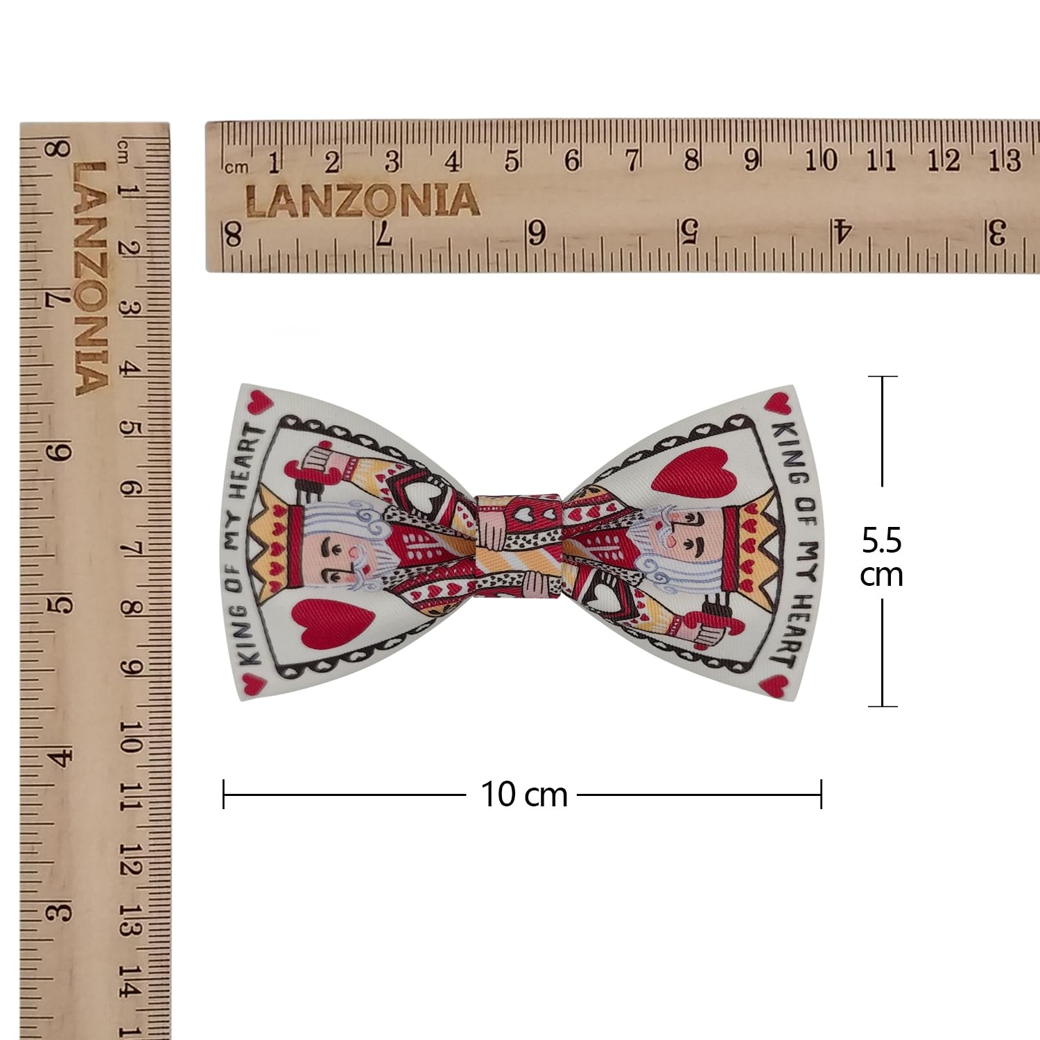 Série Fashion - Casino Poker Nœud Papillon Fantaisie pour Garcon, Nouveauté Humour Designer à Motif de Roi de Cœur Humoristique Nœud Papillon