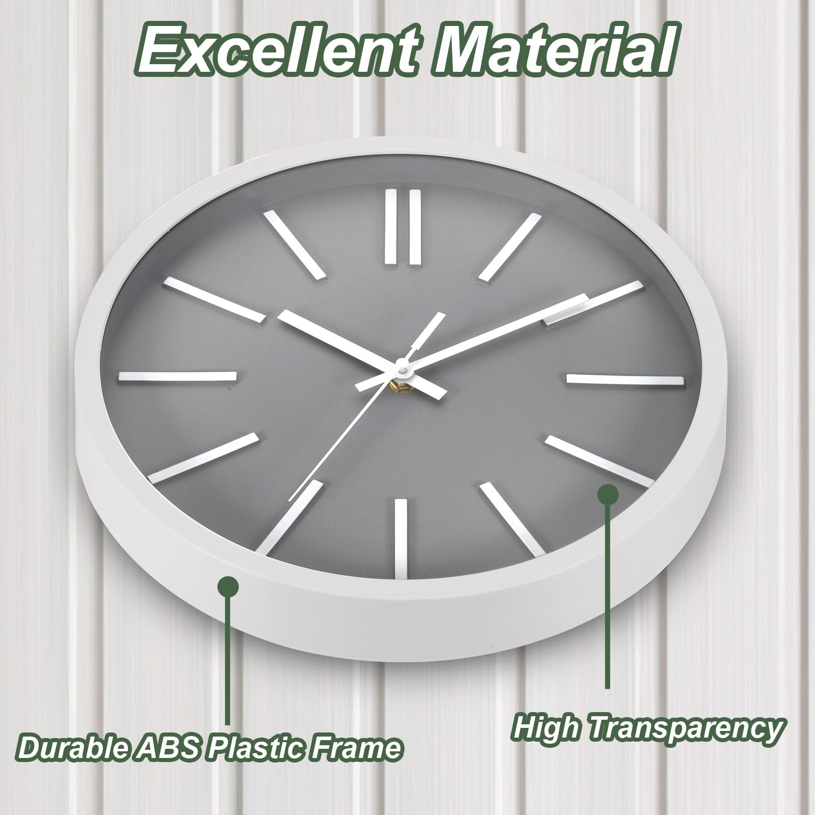 YOKIVE Wall Clocks, Operated Silent Non-Ticking Round 3D Wall Clocks Modern Clock, Great for Office Bedroom, Living Room - Image 3