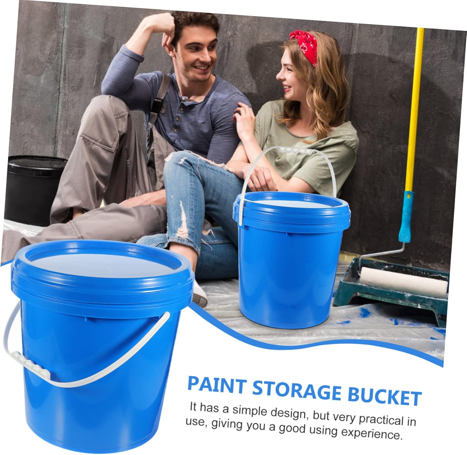 UPKOCH Painting Bucket Container with Lid Hdpe Bucket for Paint Storage Versatile Storage for Water Oil Easy to Carry Handle
