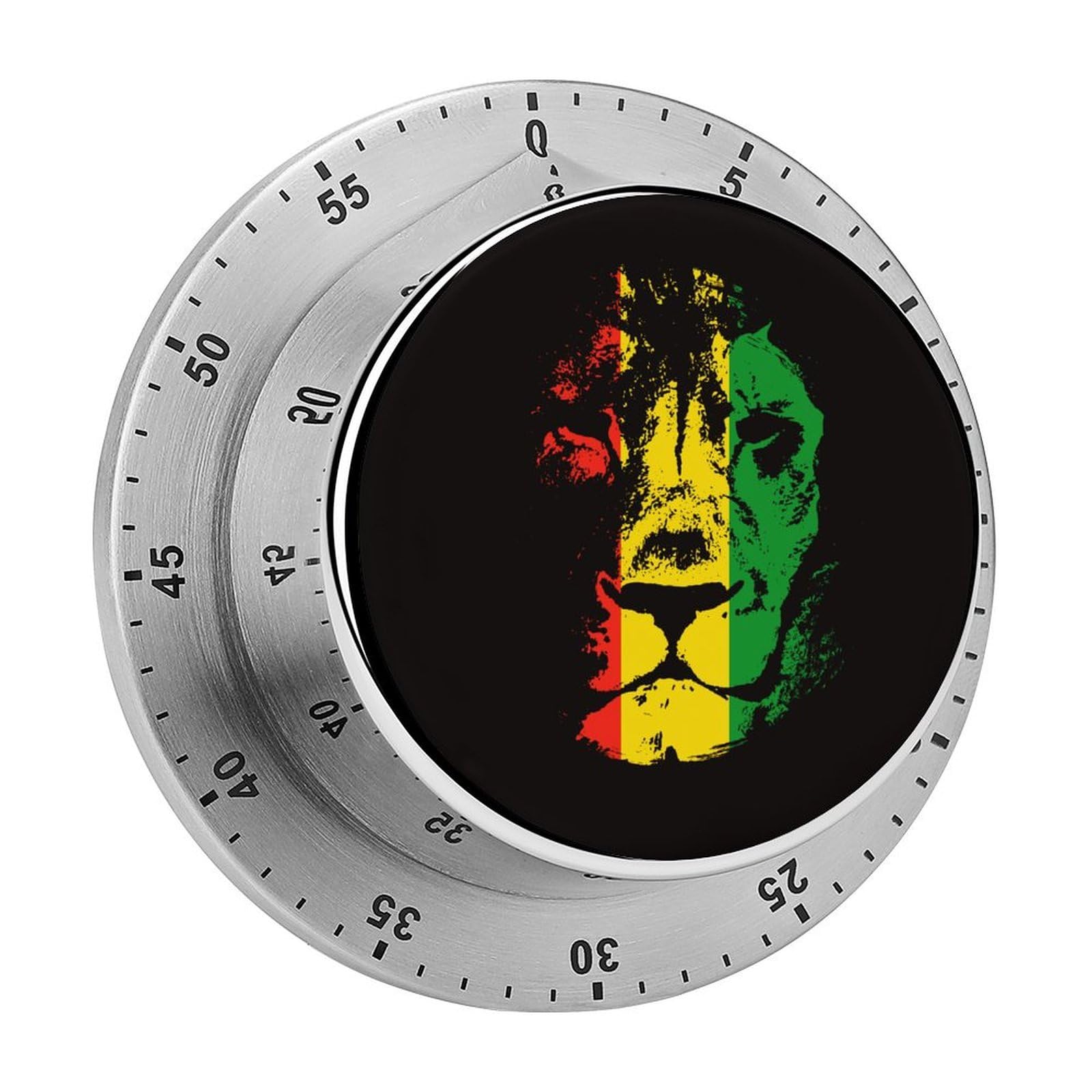 Reggae Rasta Flag Lion Circular Rotating Timer, Suitable for Kitchen and Bedroom
