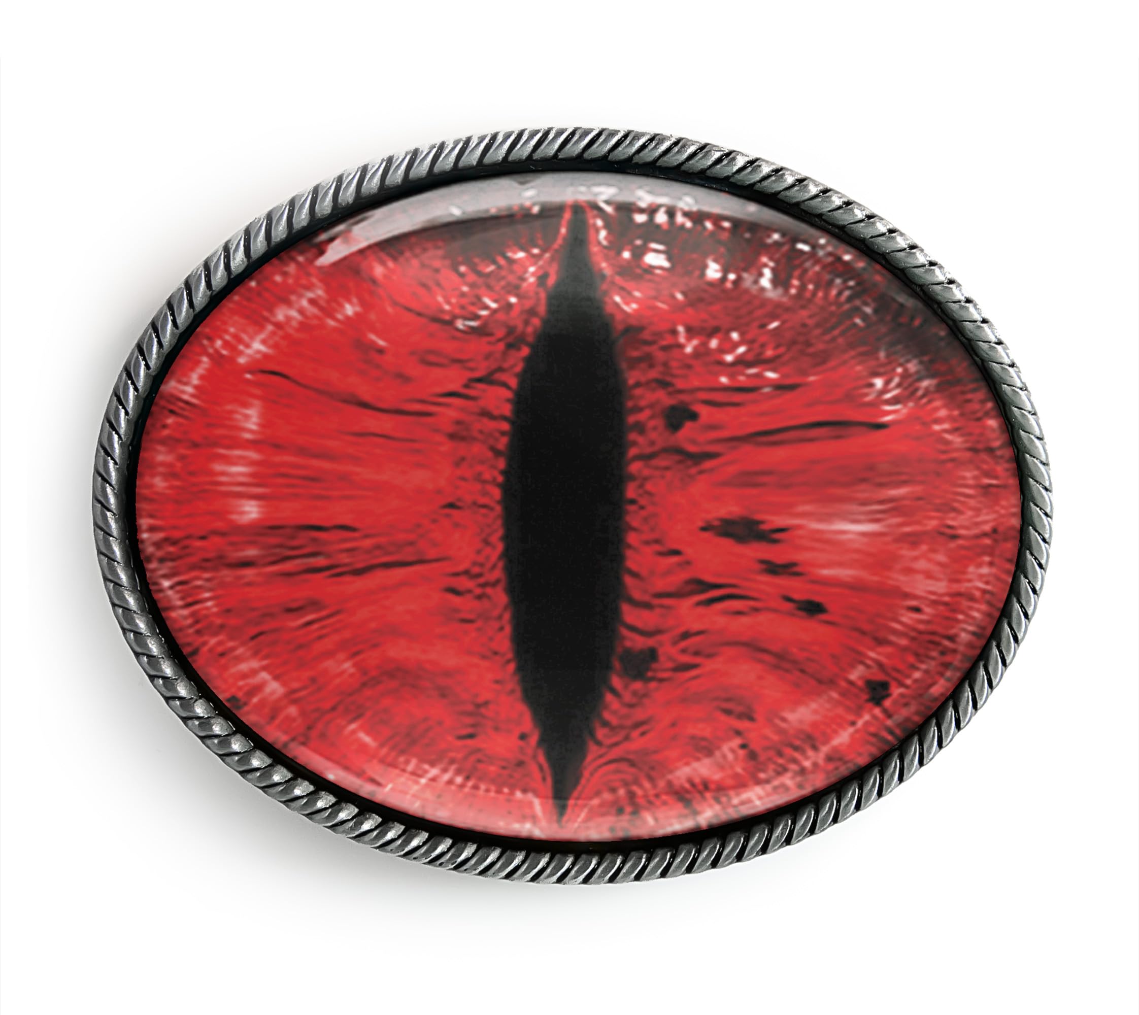 Snake Eye Belt Buckle - Red Taxidermy Reptile Eyeball Handmade Artisan Buckle