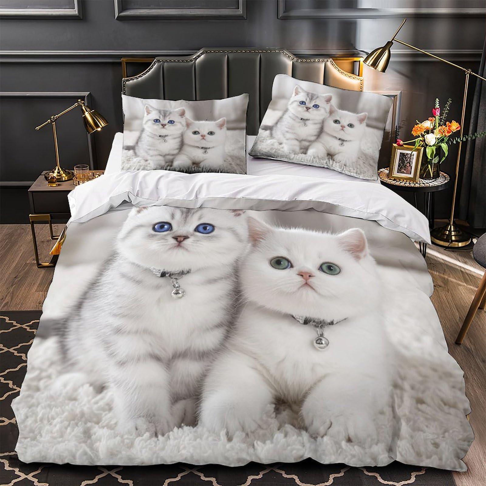 Parure de lit chatons 3D crée une chambre ado cosy et douce